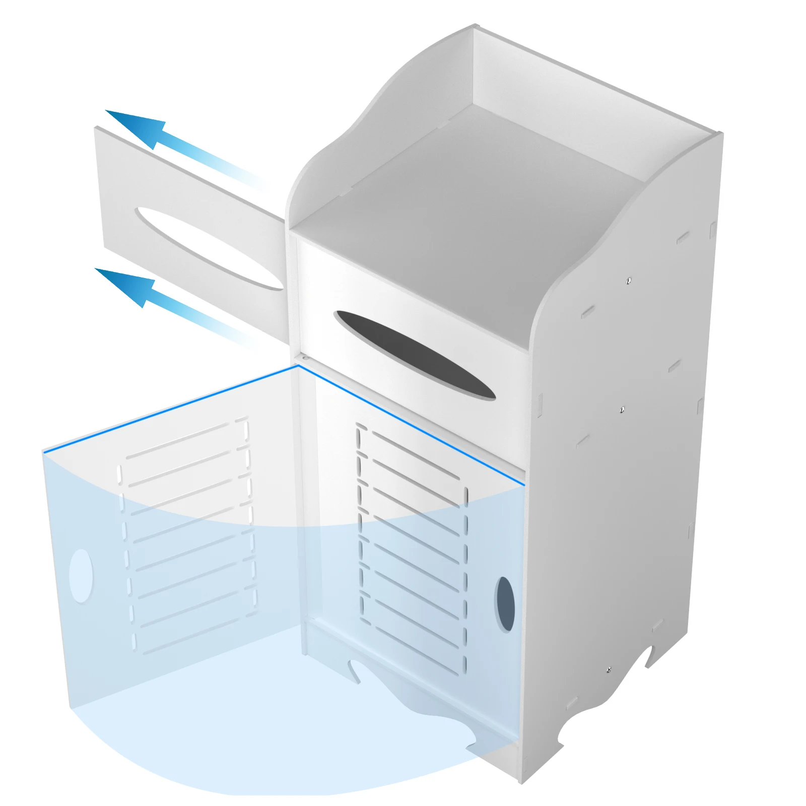 2-Tier PVC Bathroom Cabinet, Freestanding Waterproof Moisture-Proof Storage Unit for Bathroom & Bedroom, Easy Install