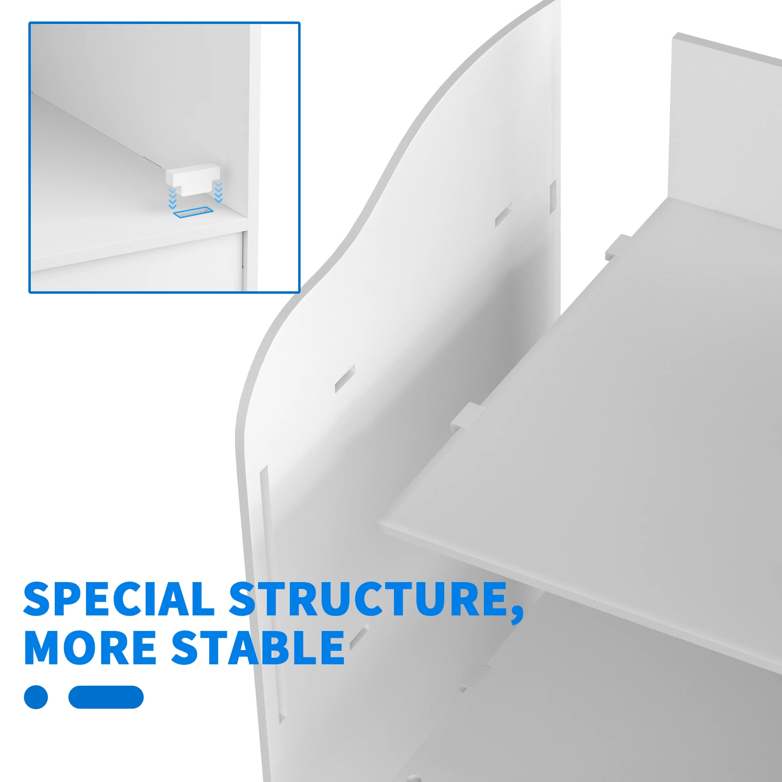 2-Tier PVC Bathroom Cabinet, Freestanding Waterproof Moisture-Proof Storage Unit for Bathroom & Bedroom, Easy Install