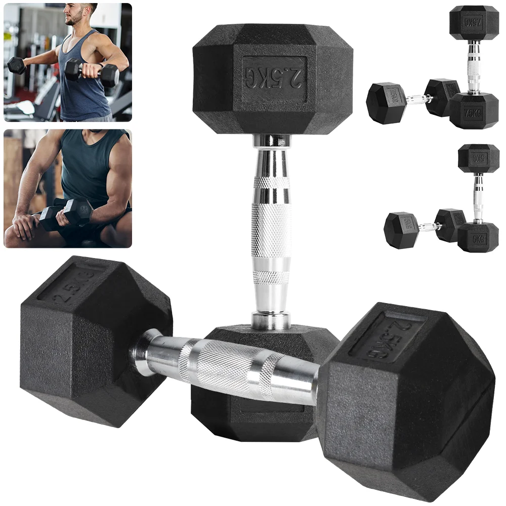2pc 5kg/7.5kg Fitness Dumbbell Sports Hex Weights Sets Home Gym Fitness Hexagonal Dumbbells Kit Weight Lifting Exercise