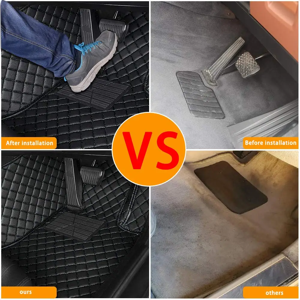 FASHION PU Leather LUXURY Car Floor Mats For Audi TT 2seat 2015-2017 Waterproof Carpets Interior Accessories(Right-Hand)