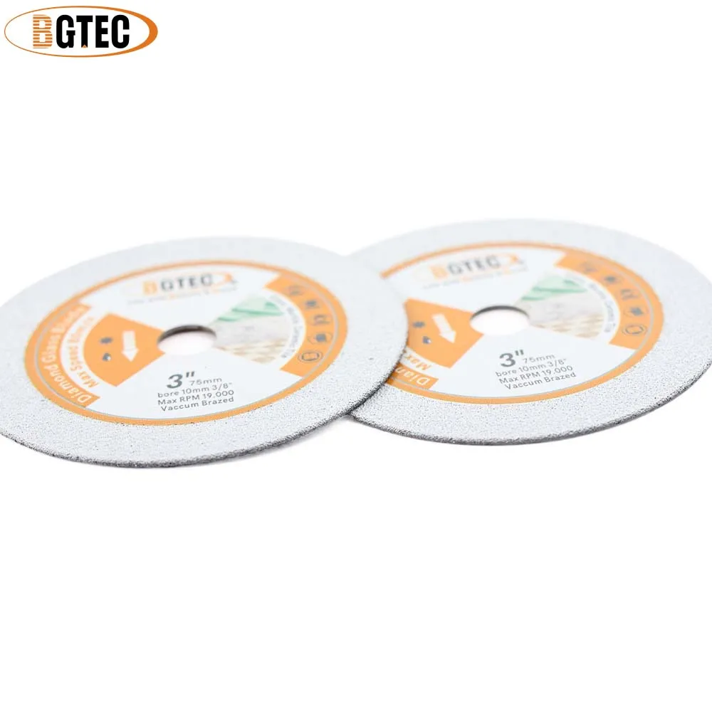 BGTEC 1pc Diamond Cutting Glass Disc Dia75mm Saw Blade Angle Grinder Dry Grinding Glass Jade Crystal Mini Cutting Plate 3inch