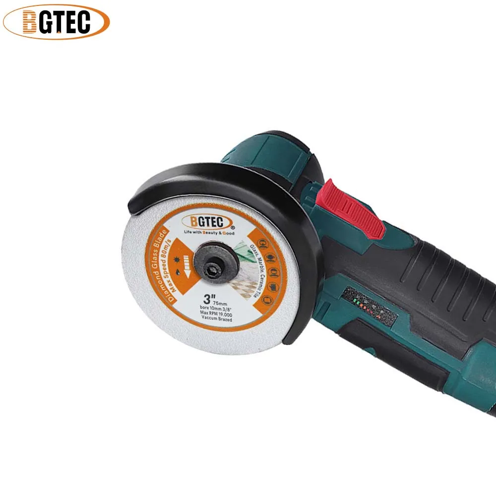 BGTEC 1pc Diamond Cutting Glass Disc Dia75mm Saw Blade Angle Grinder Dry Grinding Glass Jade Crystal Mini Cutting Plate 3inch