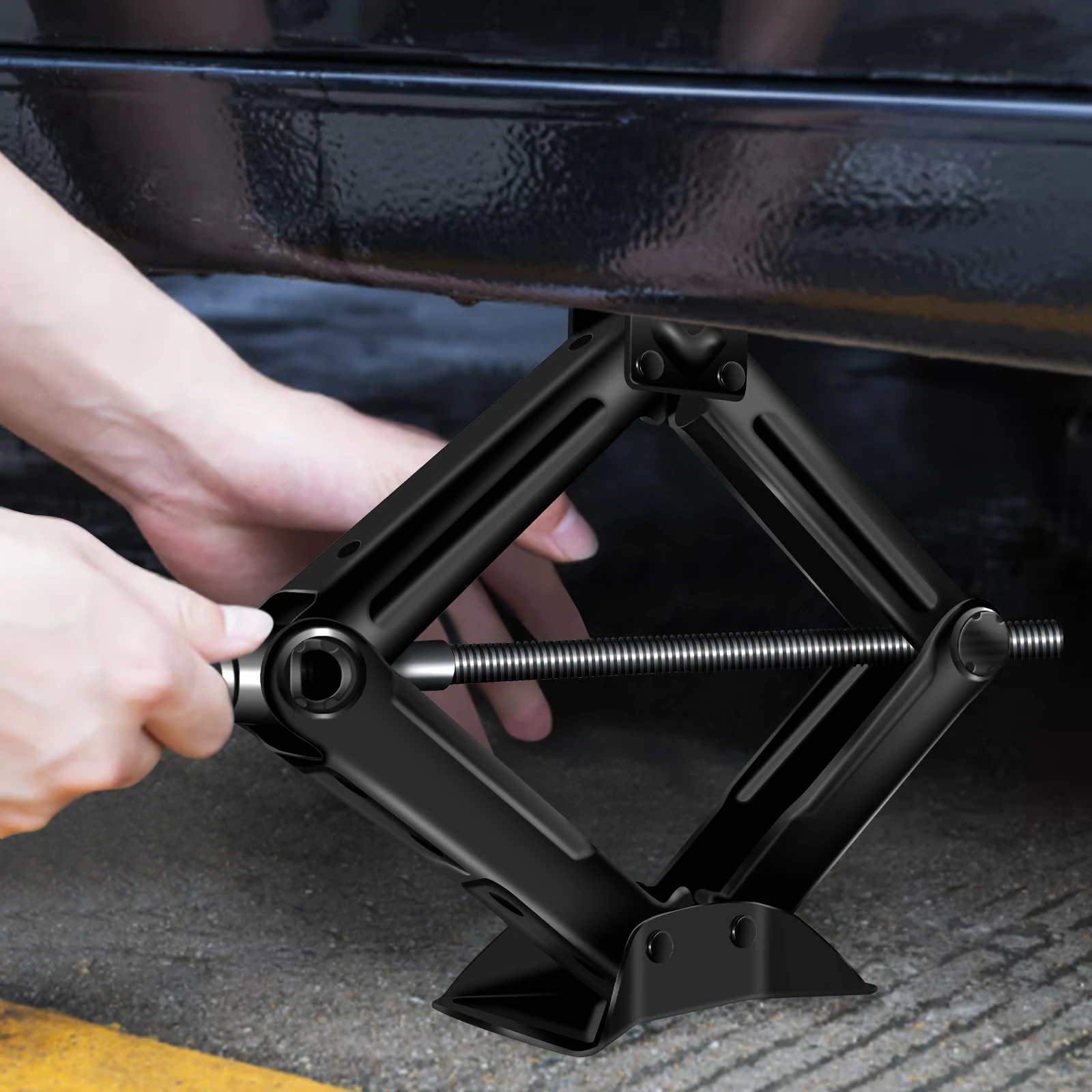 2 Tonne Rustproof Scissor Lift Jack with Speed Chromed Crank Handle Solid Steel ,for Cars SUV Vehicles