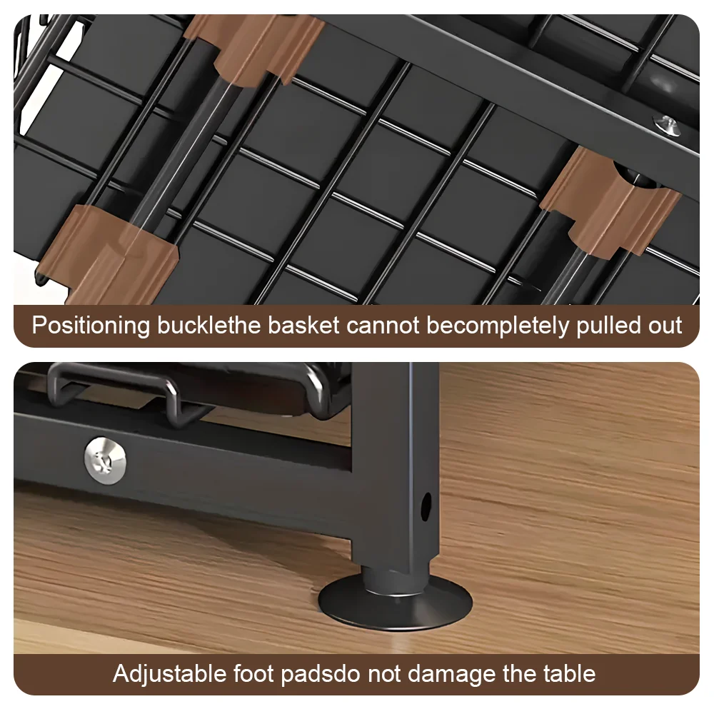 Kitchen Shelves Slide-out Storage Rack, Cabinet Pull-out Storage Basket, Punch-free Storage Rack with Suction Cups, Spice Rack