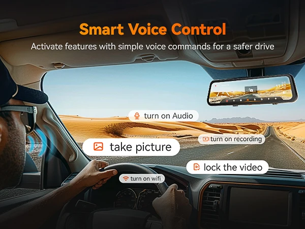 WOLFBOX G900 Tripro Cabin Version 3 Channel 4K Rear View Mirror dash Camera, STARVIS 2 IMX678, Voice Control,Includes 256G Card