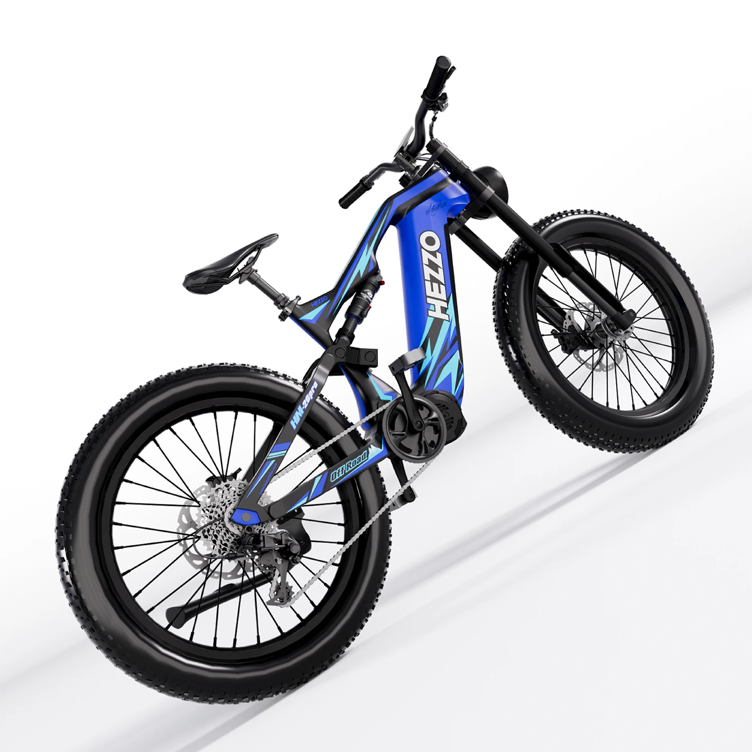 HEZZO K9 Carbon fiber Adult Electric Bike 1500W Motor E-Mountain bike 52V21AH Battery Electric Bicycle 26''Fat Tire Men's E-bike