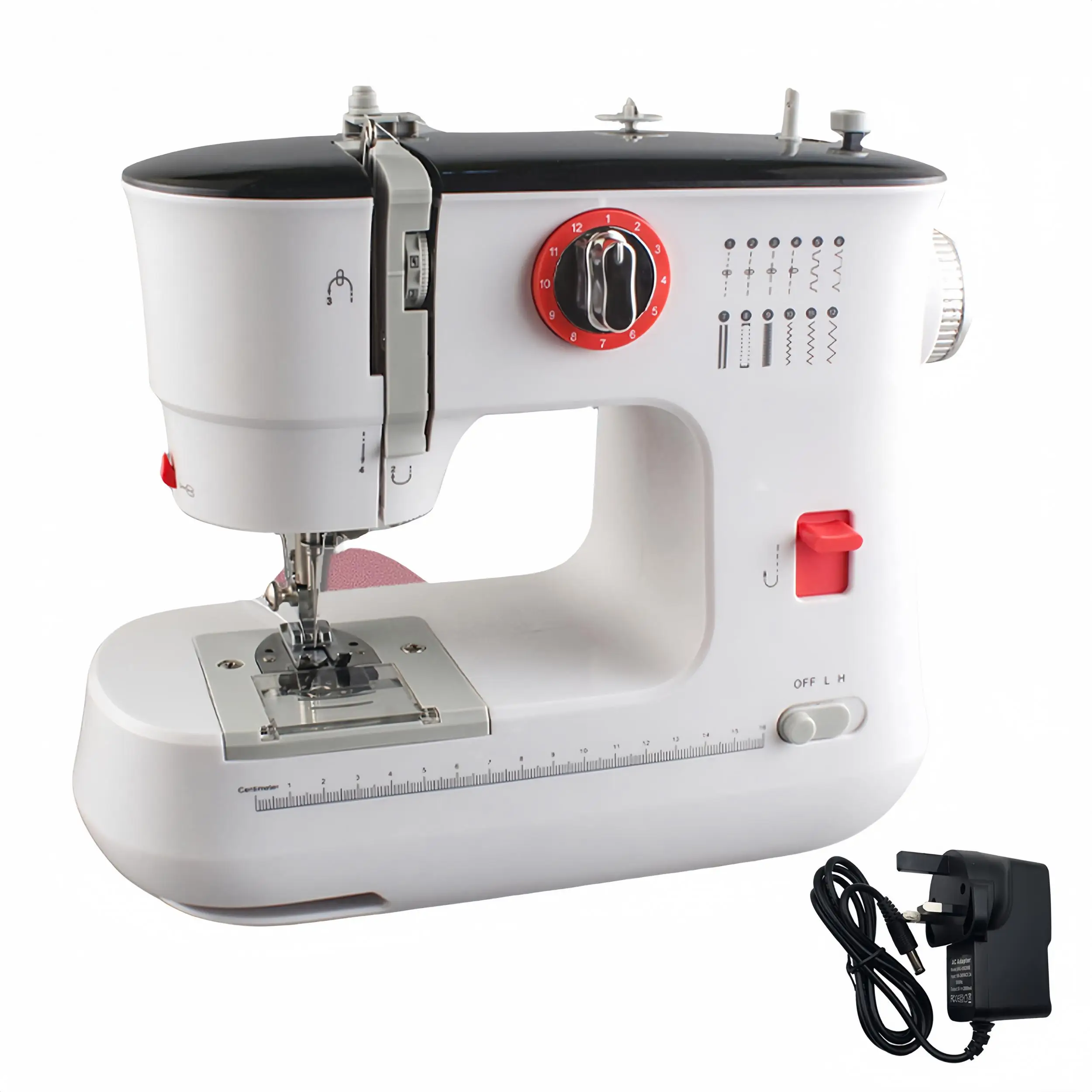 12 Stitches Electric Sewing Machine Mini Double Thread Sewing Machine with Foot Pedal High Quality UK Plug