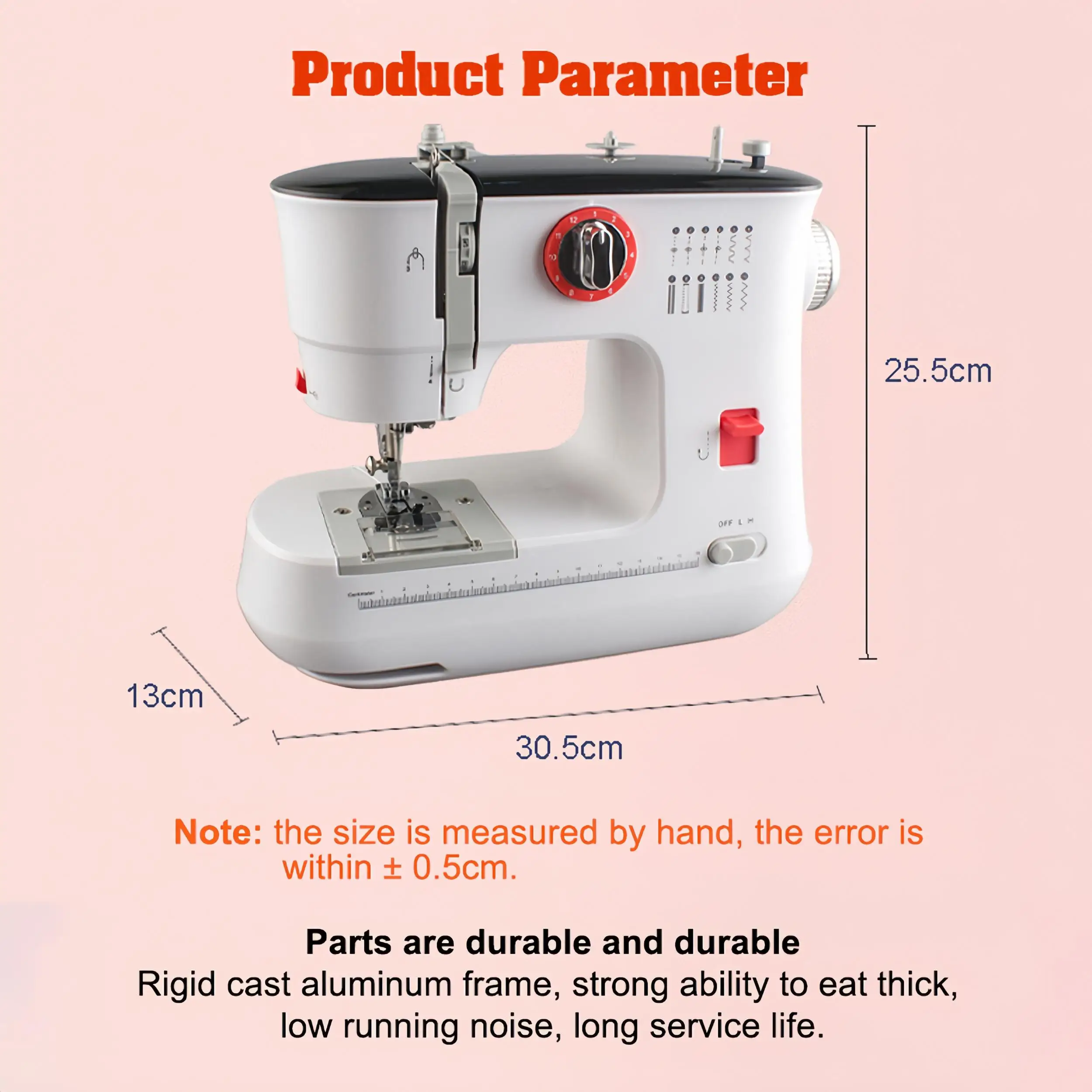 12 Stitches Electric Sewing Machine Mini Double Thread Sewing Machine with Foot Pedal High Quality UK Plug