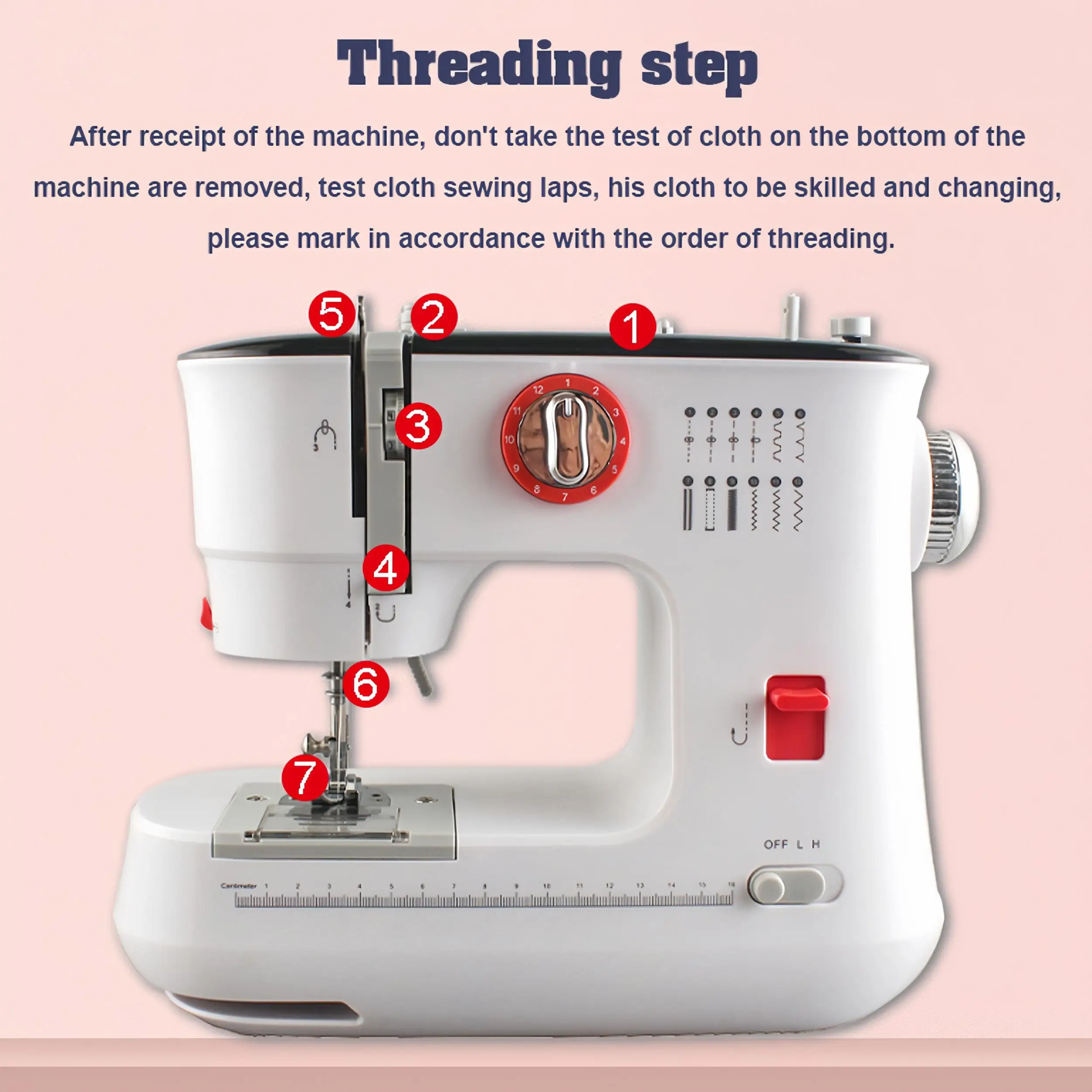 12 Stitches Electric Sewing Machine Mini Double Thread Sewing Machine with Foot Pedal High Quality UK Plug