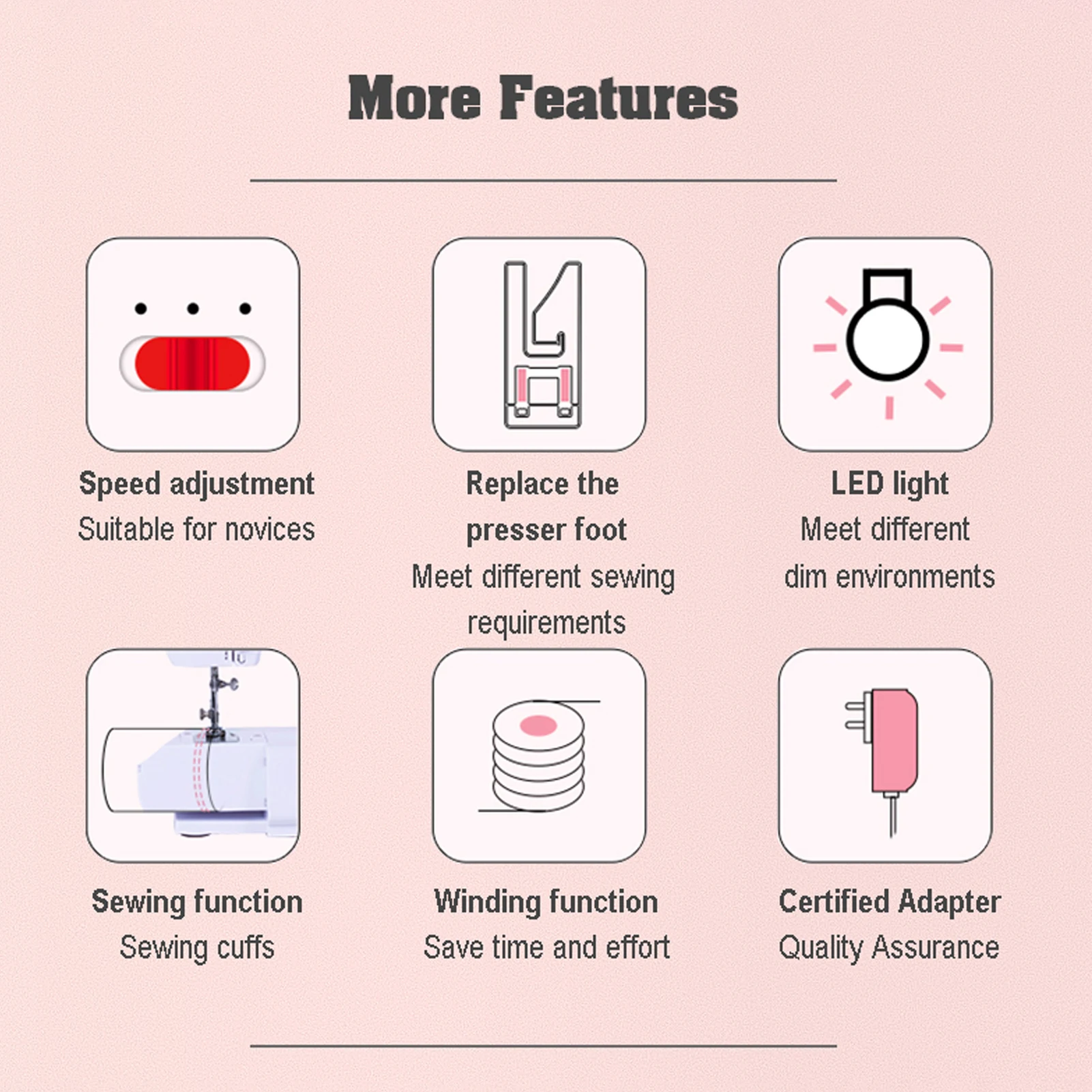 12 Stitches Electric Sewing Machine Mini Double Thread Sewing Machine with Foot Pedal High Quality UK Plug