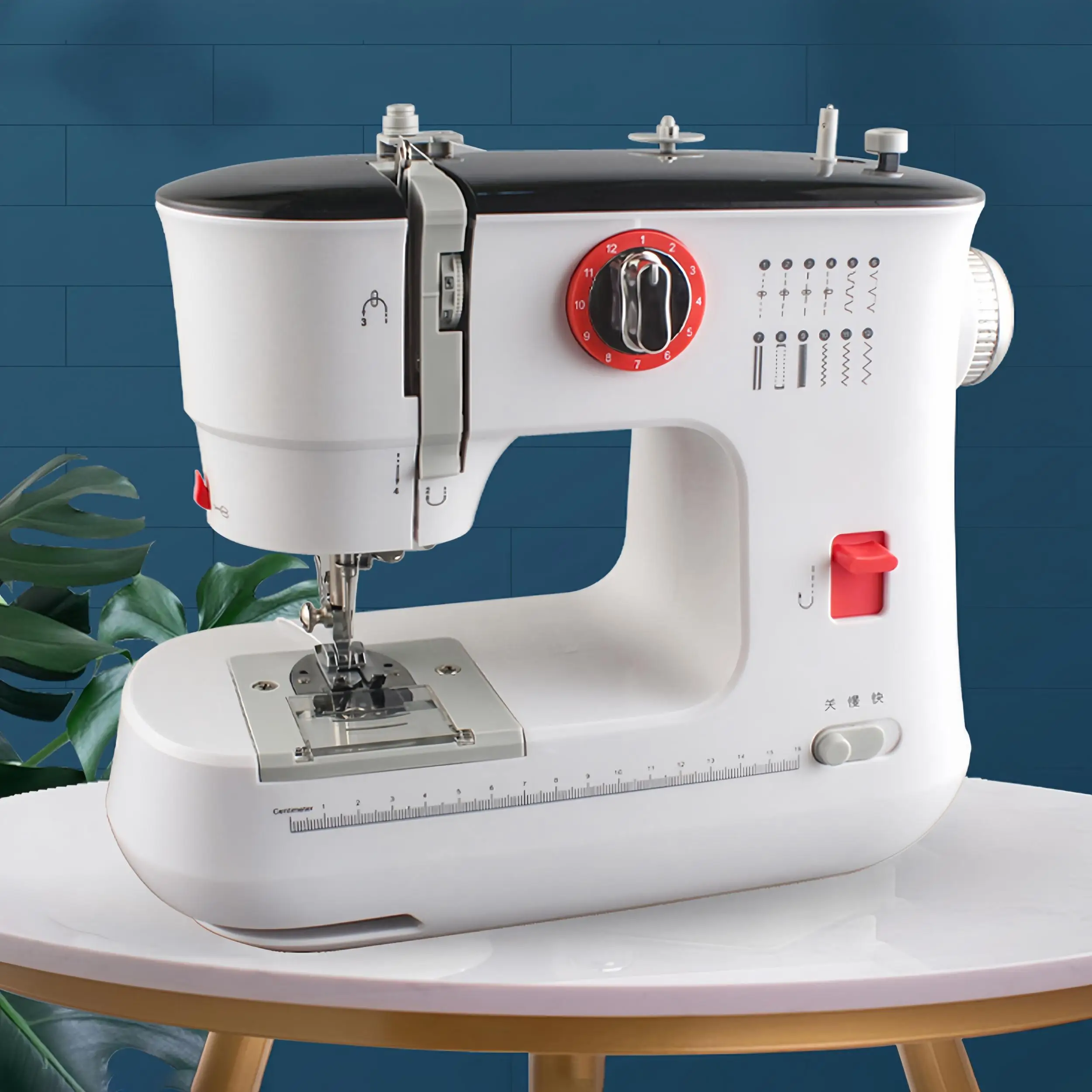 12 Stitches Electric Sewing Machine Mini Double Thread Sewing Machine with Foot Pedal High Quality UK Plug