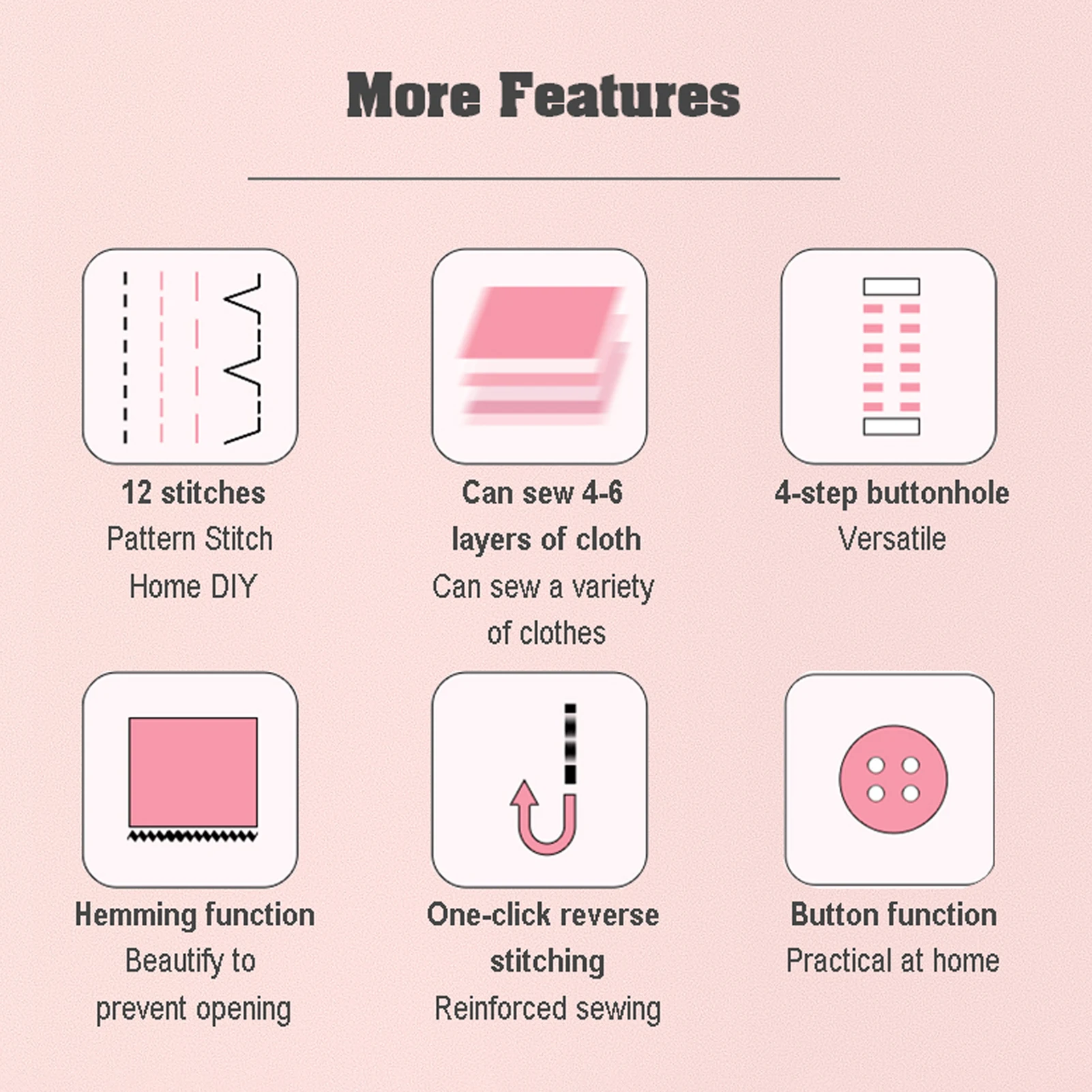 12 Stitches Electric Sewing Machine Mini Double Thread Sewing Machine with Foot Pedal High Quality UK Plug