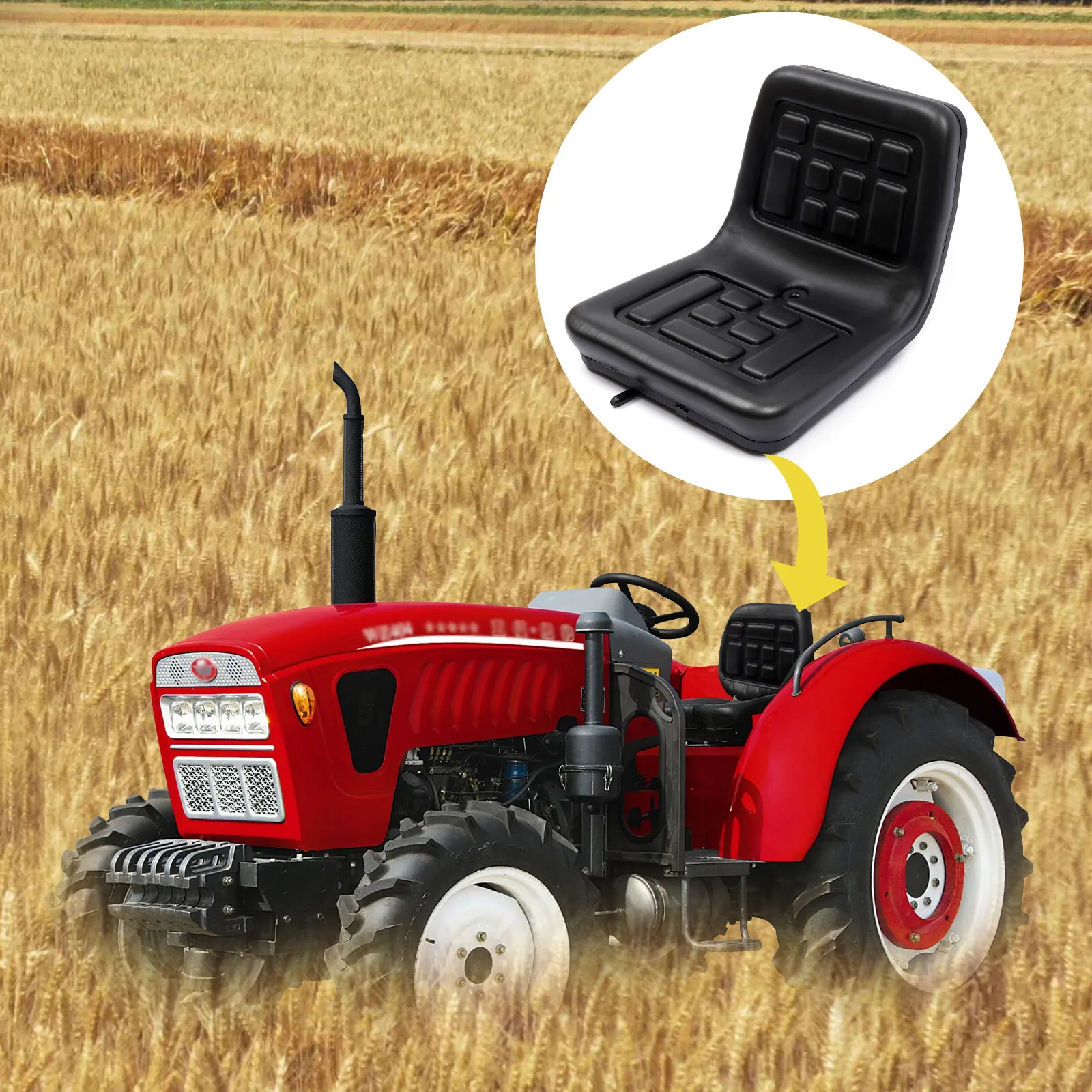 Universal Tractor Suspension Seat with Adjustable Design Durable Steel Frame Comfortable PU Upholstery for Diggers and Mowers