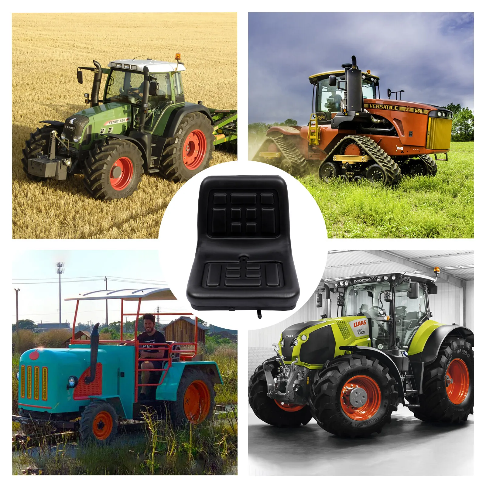 Universal Tractor Suspension Seat with Adjustable Design Durable Steel Frame Comfortable PU Upholstery for Diggers and Mowers