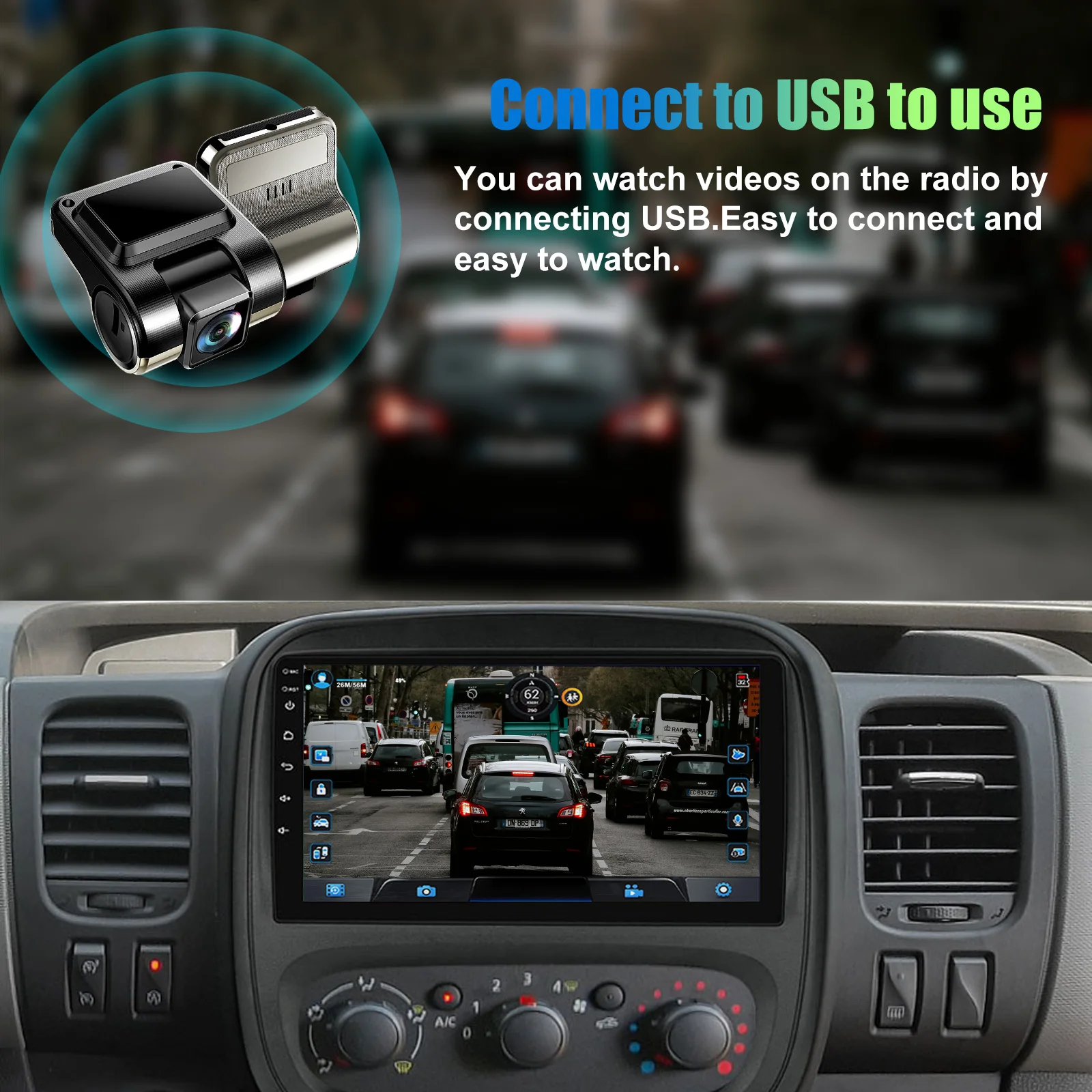 9"Android15 4+64G Car Radio Stereo For Opel Vauxhall Vivaro B Renault Trafic NV300 GPS Navi Bluetooth wrieless Carplay WIFI RDS