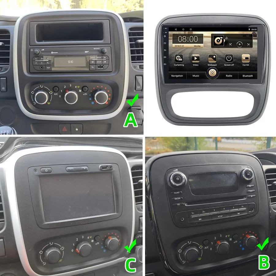 9"Android15 4+64G Car Radio Stereo For Opel Vauxhall Vivaro B Renault Trafic NV300 GPS Navi Bluetooth wrieless Carplay WIFI RDS