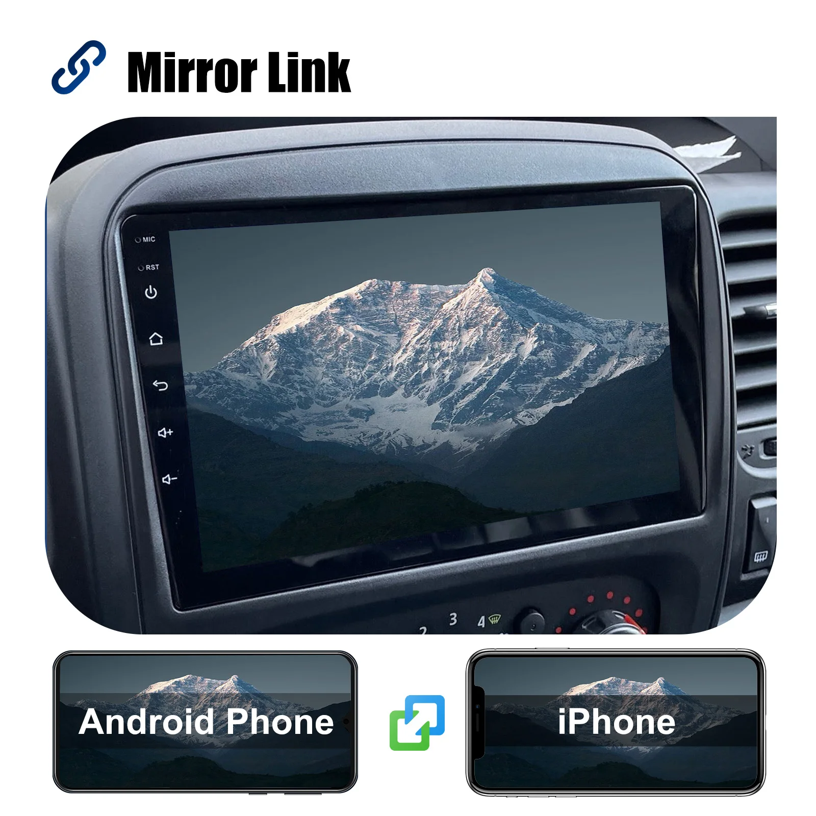 9"Android15 4+64G Car Radio Stereo For Opel Vauxhall Vivaro B Renault Trafic NV300 GPS Navi Bluetooth wrieless Carplay WIFI RDS