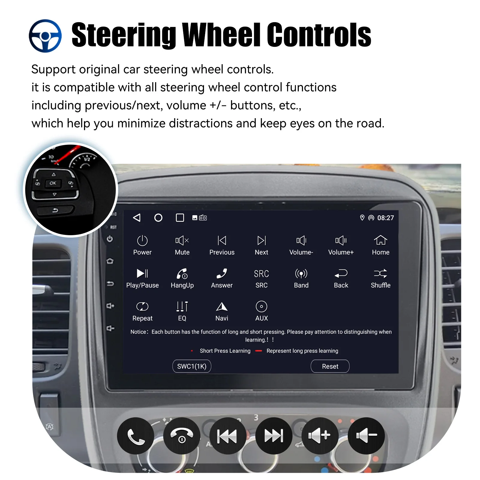 9"Android15 4+64G Car Radio Stereo For Opel Vauxhall Vivaro B Renault Trafic NV300 GPS Navi Bluetooth wrieless Carplay WIFI RDS