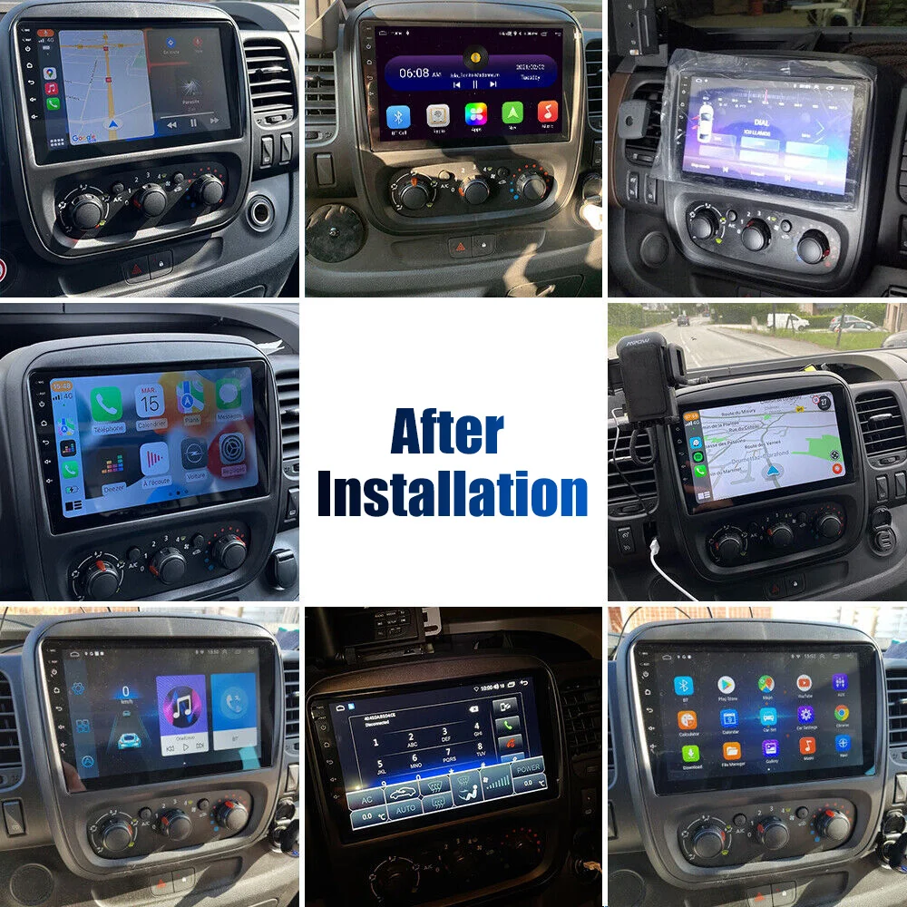 9"Android15 4+64G Car Radio Stereo For Opel Vauxhall Vivaro B Renault Trafic NV300 GPS Navi Bluetooth wrieless Carplay WIFI RDS