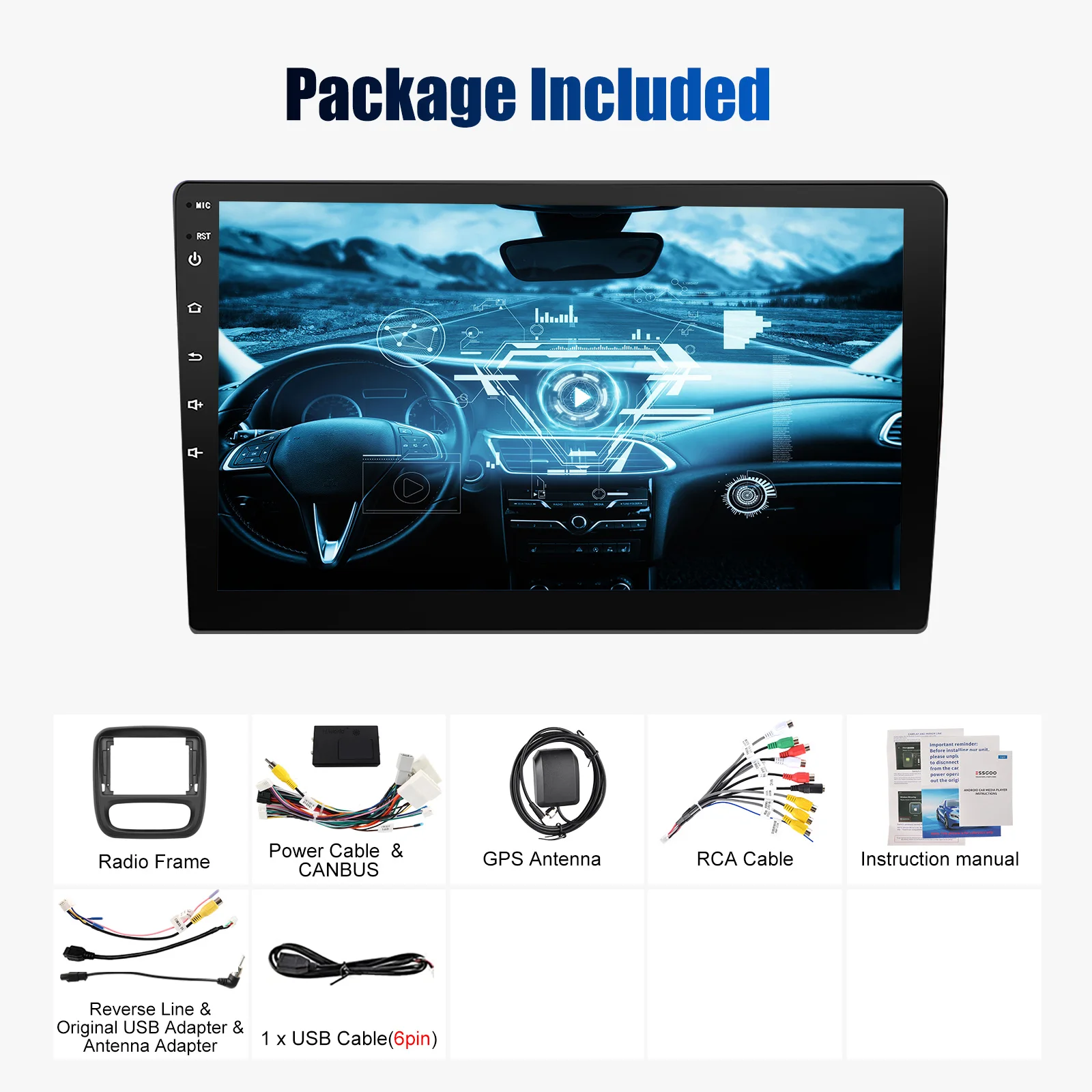 9"Android15 4+64G Car Radio Stereo For Opel Vauxhall Vivaro B Renault Trafic NV300 GPS Navi Bluetooth wrieless Carplay WIFI RDS