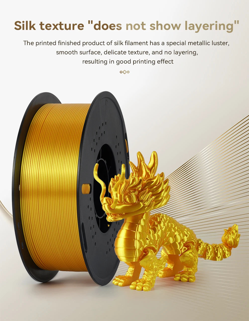 KINGROON Silk PLA Filament 1.75mm 1KG, Tricolor Dual-color 3D Printer Filament Shiny Consumable 2.2lbs Spool, For FDM 3D Printer