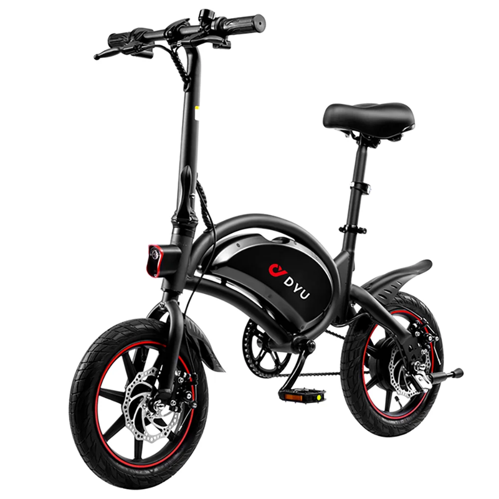 DYU D3F Adult Electric Bike 250W Motor City Ebike 36V10AH Battery Electric Bike 14 Inch Tire Folding Electric Bike