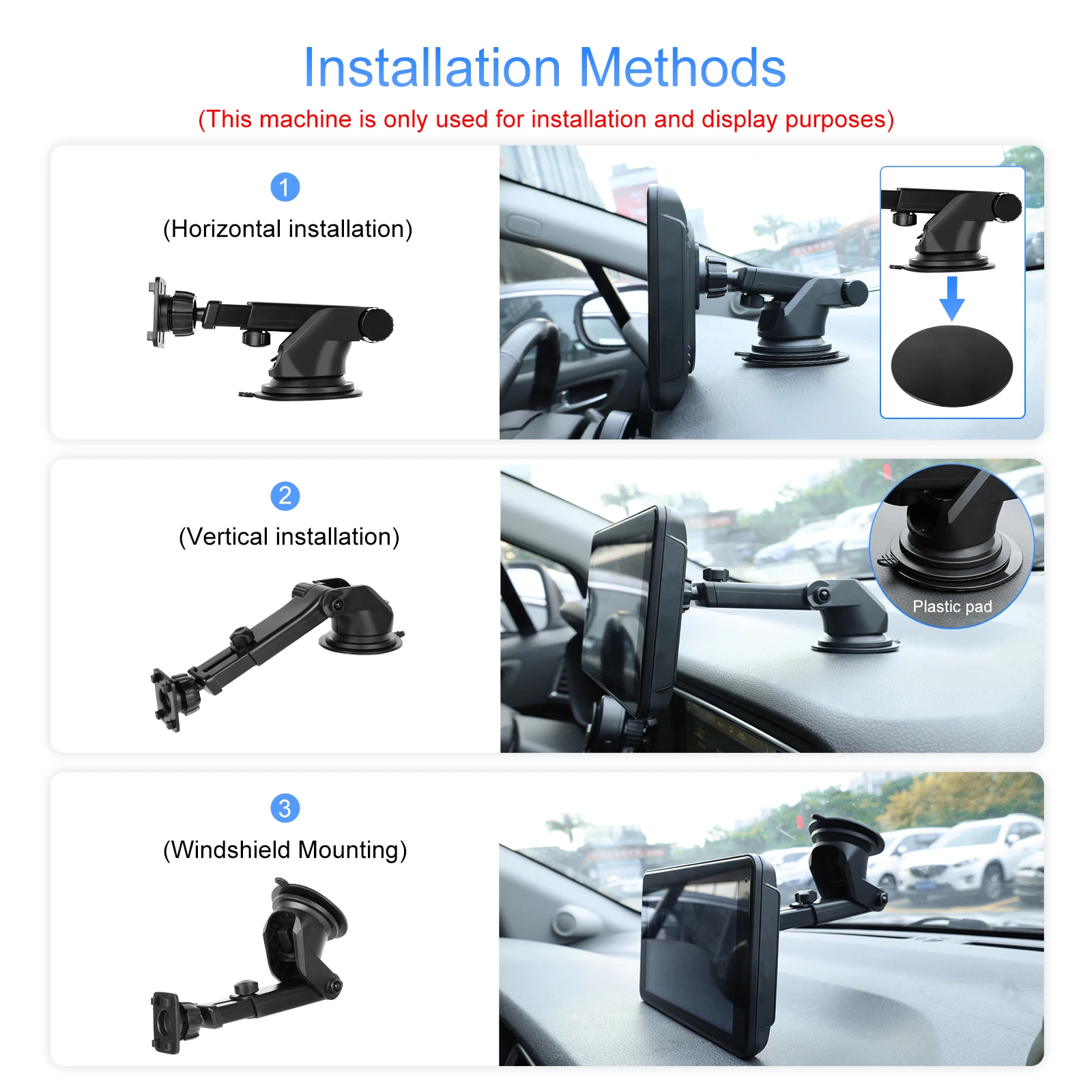 Podofo 7 Inch CarPlay Android Auto Portable Smart Player AirPlay Autolink Support CVBS Camera Car Video Player BT FM