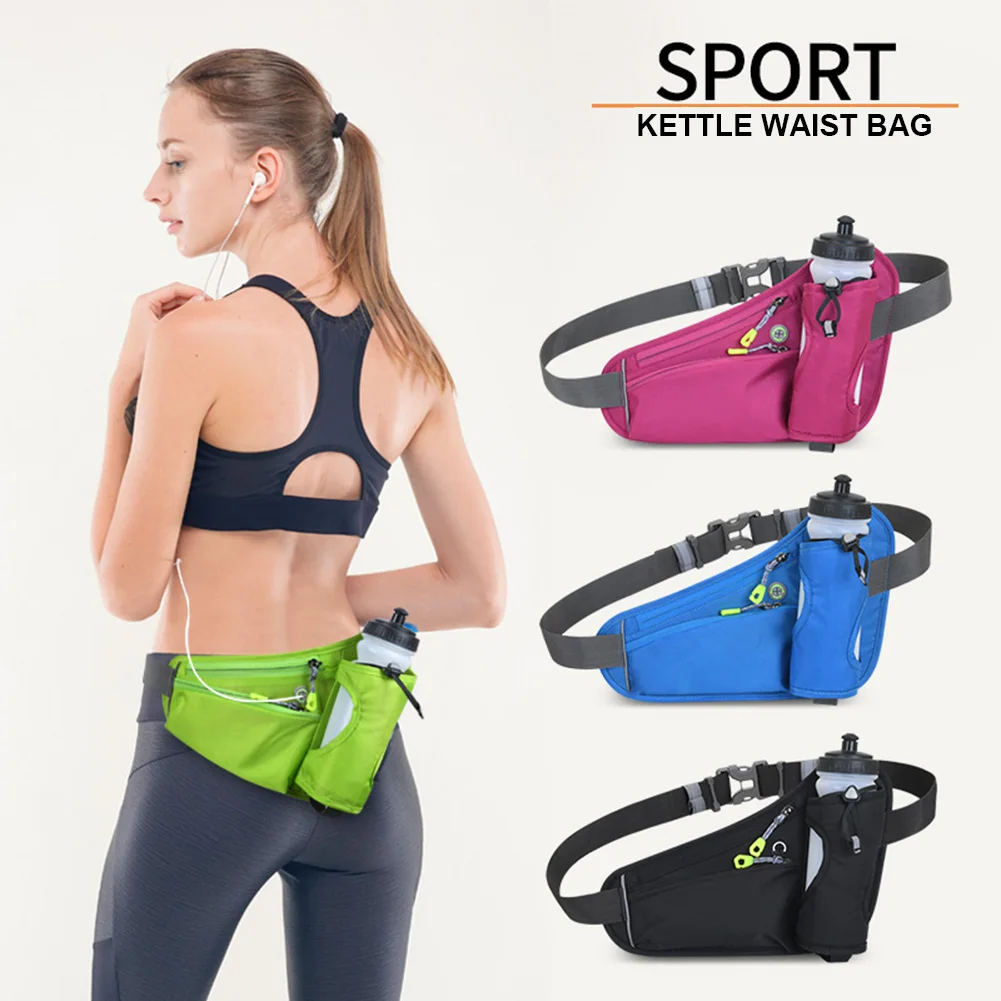 Running Waist Bags Water Bottle Holder Hydration Belt Bag Cell Phone Jogging Cycling Bag For Men Women Sports Fanny Pack Gym Run