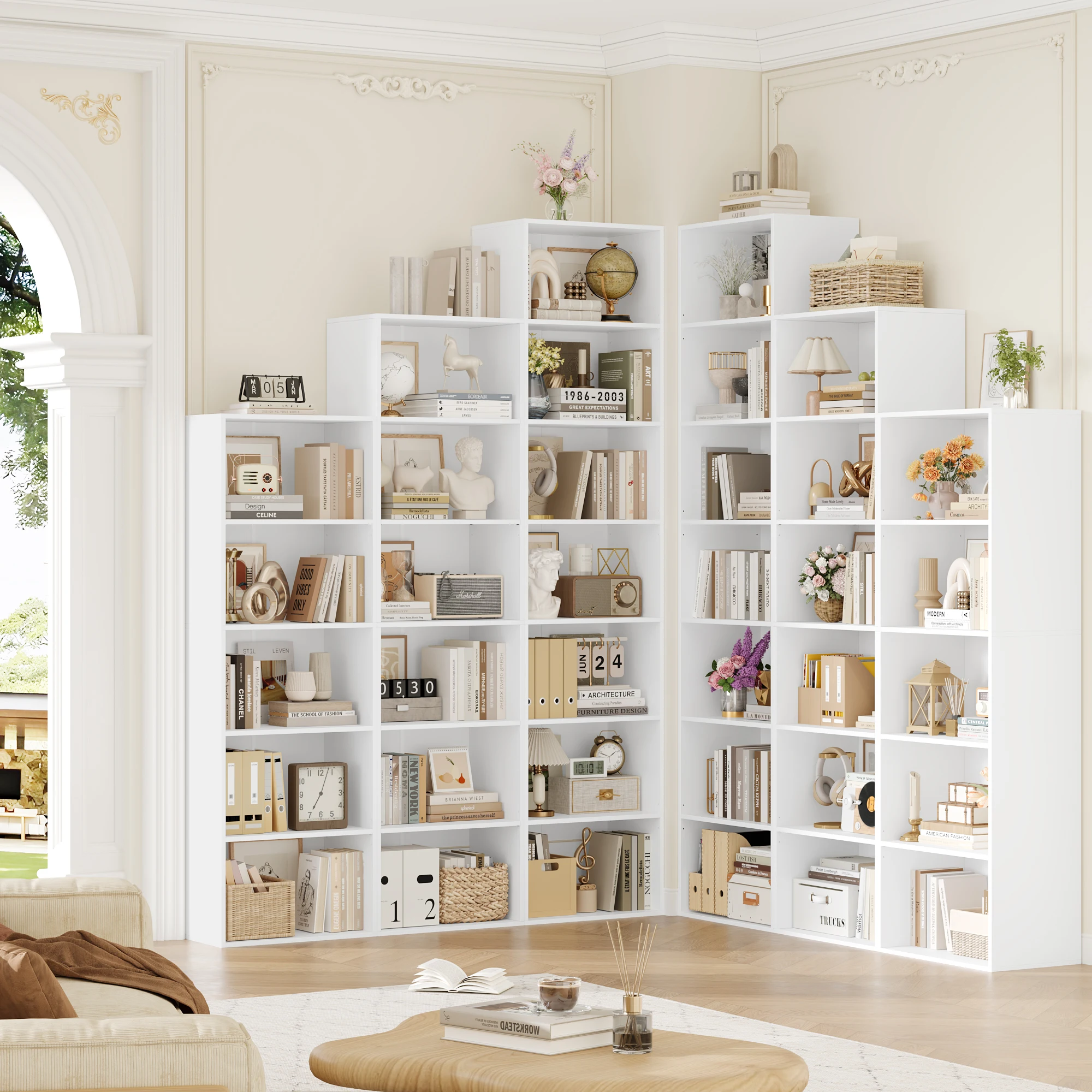 Getone 6 Tiers Bookcase Tall Bookshelf Slim Shelving Unit Storage Rack for Living Room Bedroom Home Furniture 48x30x190.5cm
