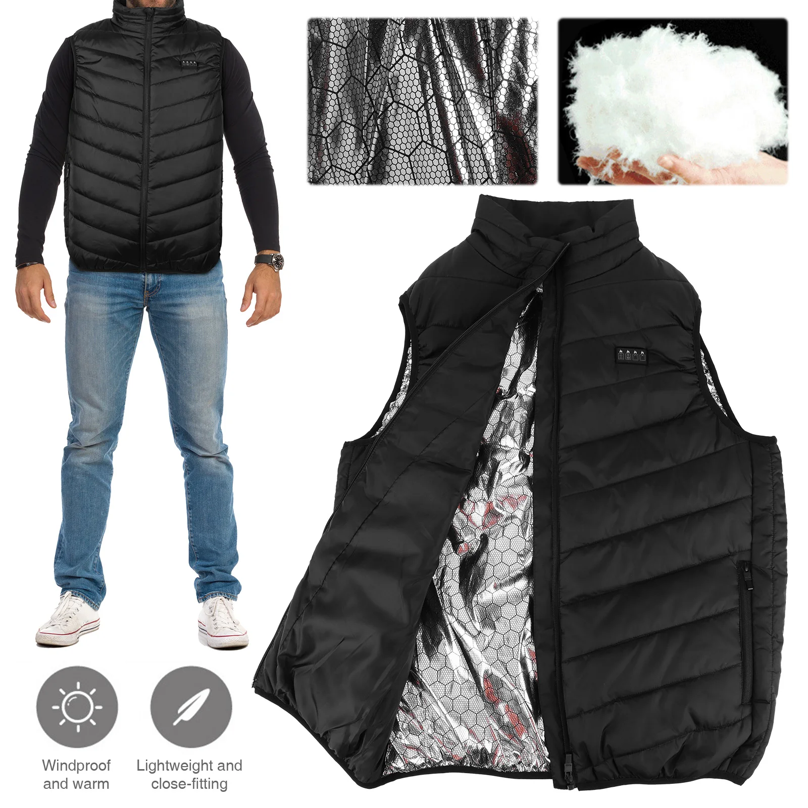 Electric Heating Sportswear 21 Areas Windproof Warm Heat Clothes Electric Heated Jackets for Skiing Hiking Camping