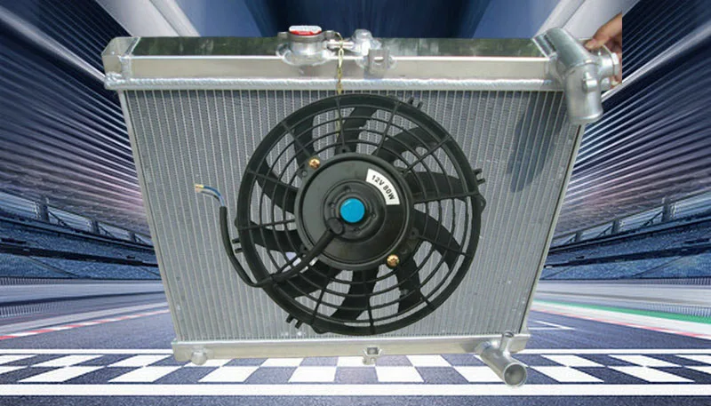 aluminum radiator & fan for 1986 1987 1988 Mazda RX7 RX-7 FC3S FC-3S S4 MT new