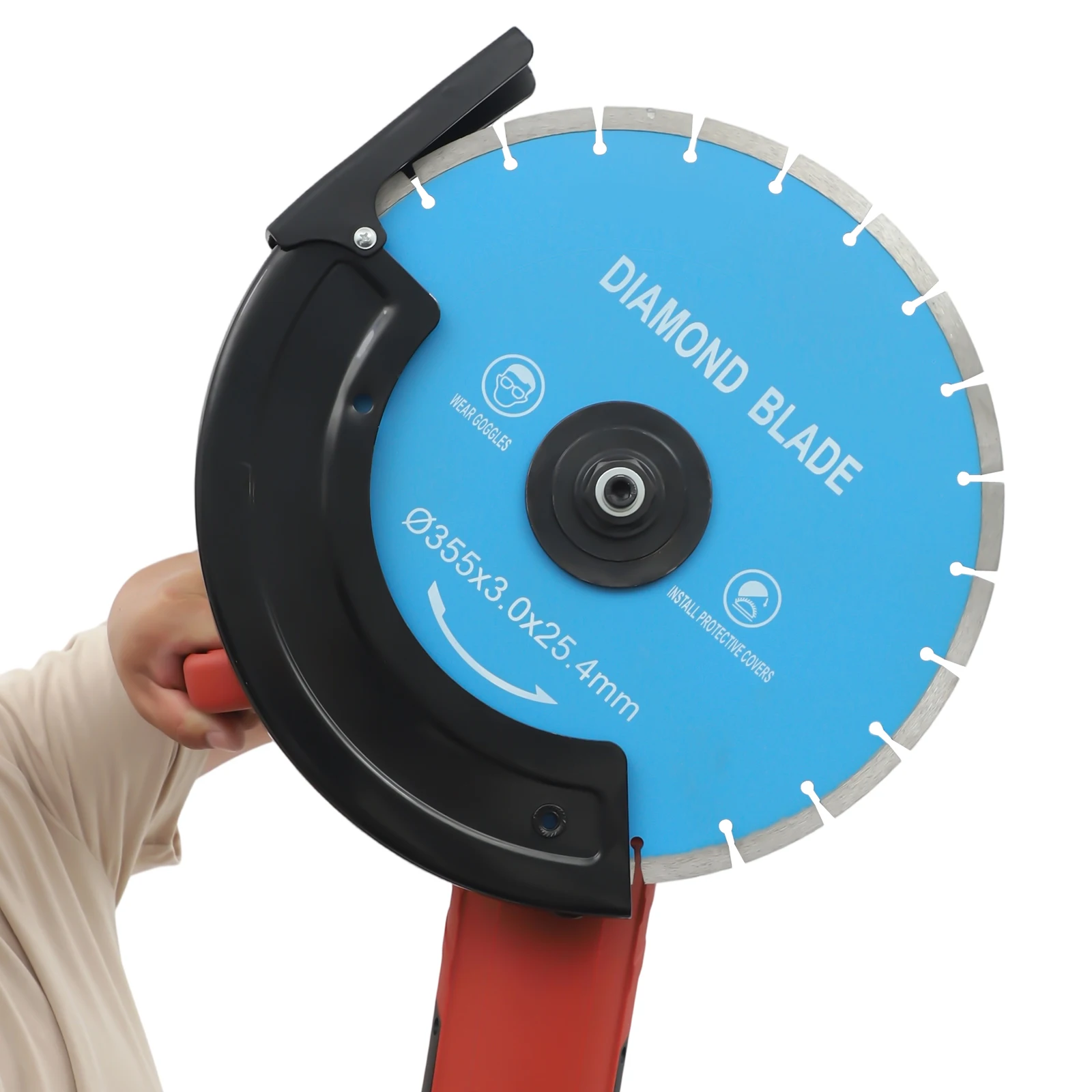 3KW Electric Concrete Saw w/350mm Blade,Wet Dry Cutting Saw Handheld Circular Saw Grooving Machine Wall Slotting Machine 3800RPM