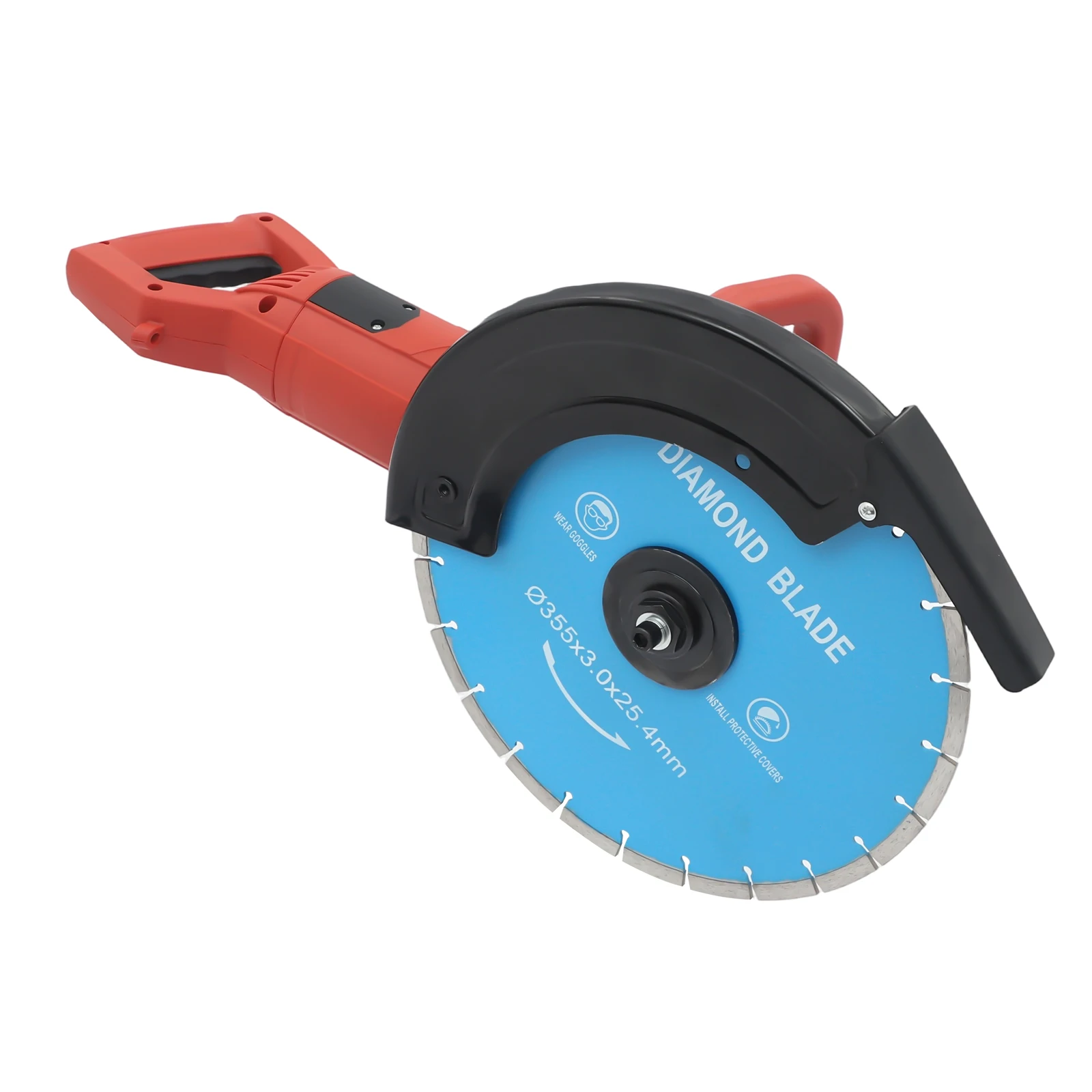 3KW Electric Concrete Saw w/350mm Blade,Wet Dry Cutting Saw Handheld Circular Saw Grooving Machine Wall Slotting Machine 3800RPM