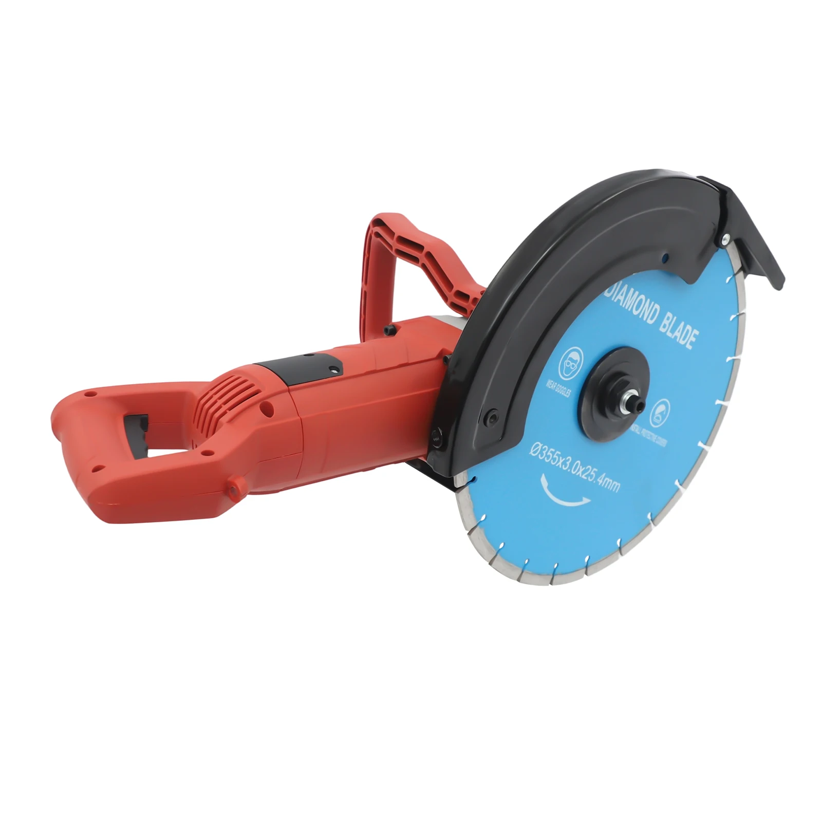 3KW Electric Concrete Saw w/350mm Blade,Wet Dry Cutting Saw Handheld Circular Saw Grooving Machine Wall Slotting Machine 3800RPM