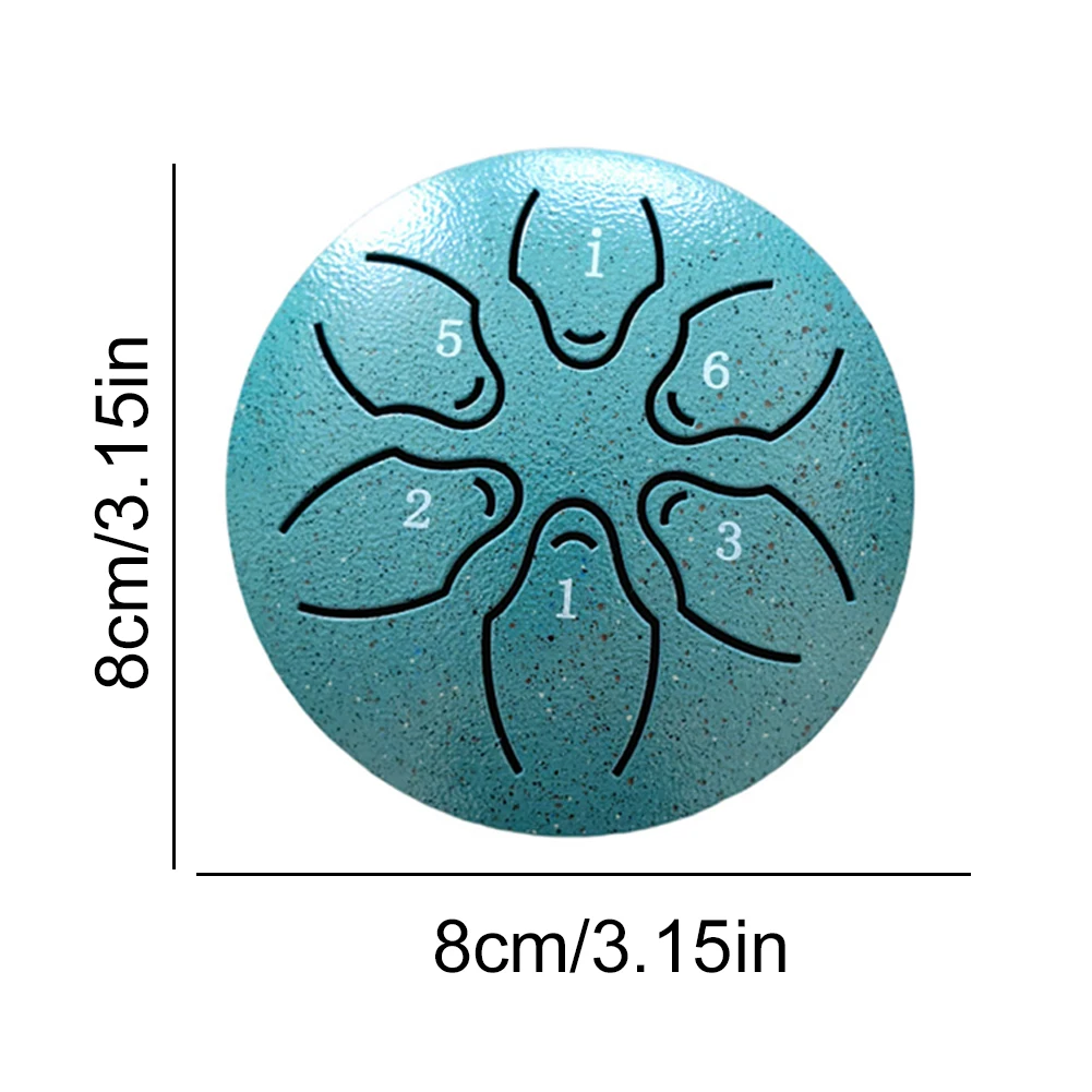 3 Inches 6 Notes Rain Drum for Outside Hand Pan Drum Percussion Musical Instruments for Yoga Meditation Unique Gift