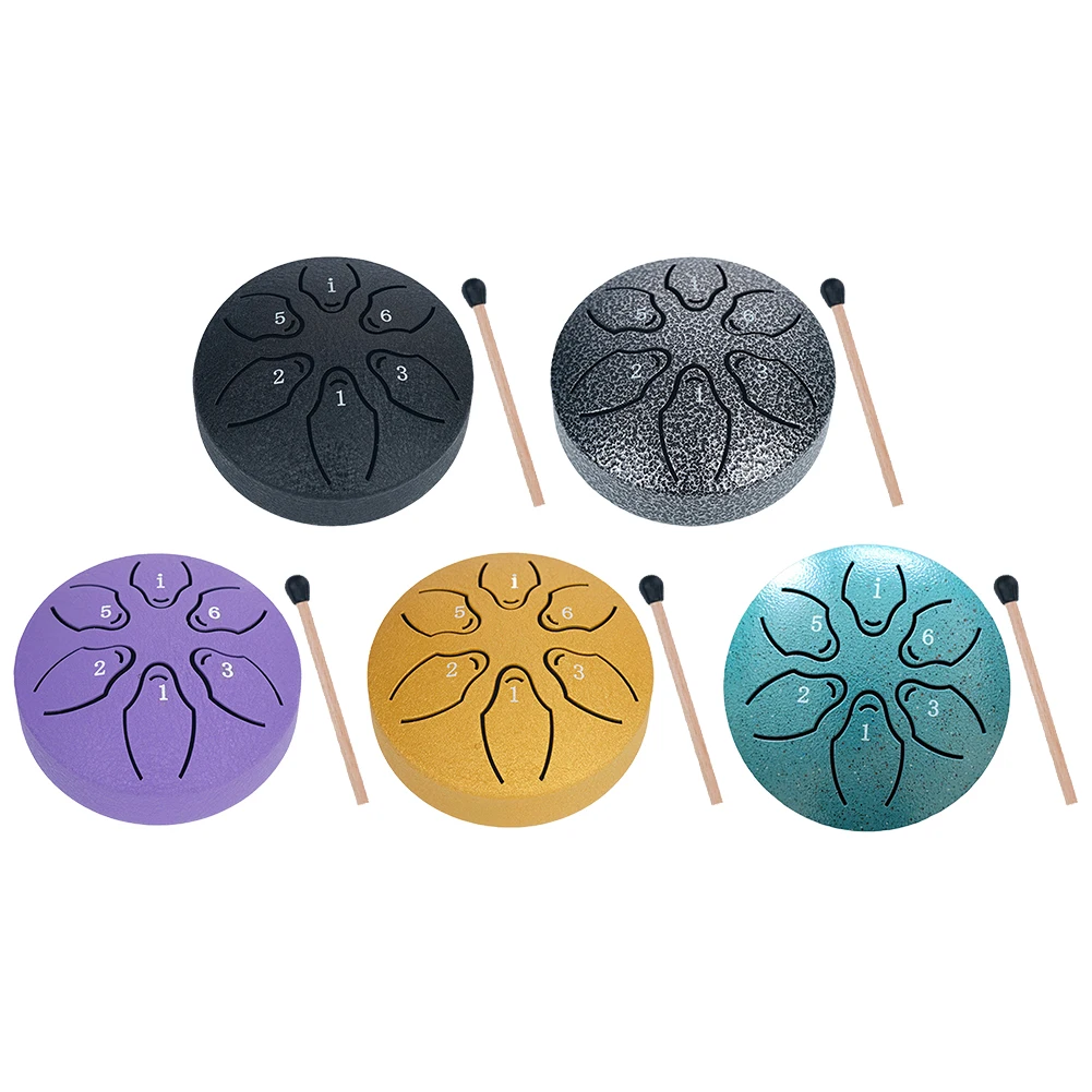 3 Inches 6 Notes Rain Drum for Outside Hand Pan Drum Percussion Musical Instruments for Yoga Meditation Unique Gift