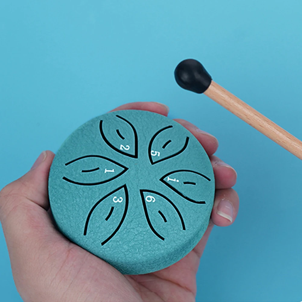 3 Inches 6 Notes Rain Drum for Outside Hand Pan Drum Percussion Musical Instruments for Yoga Meditation Unique Gift