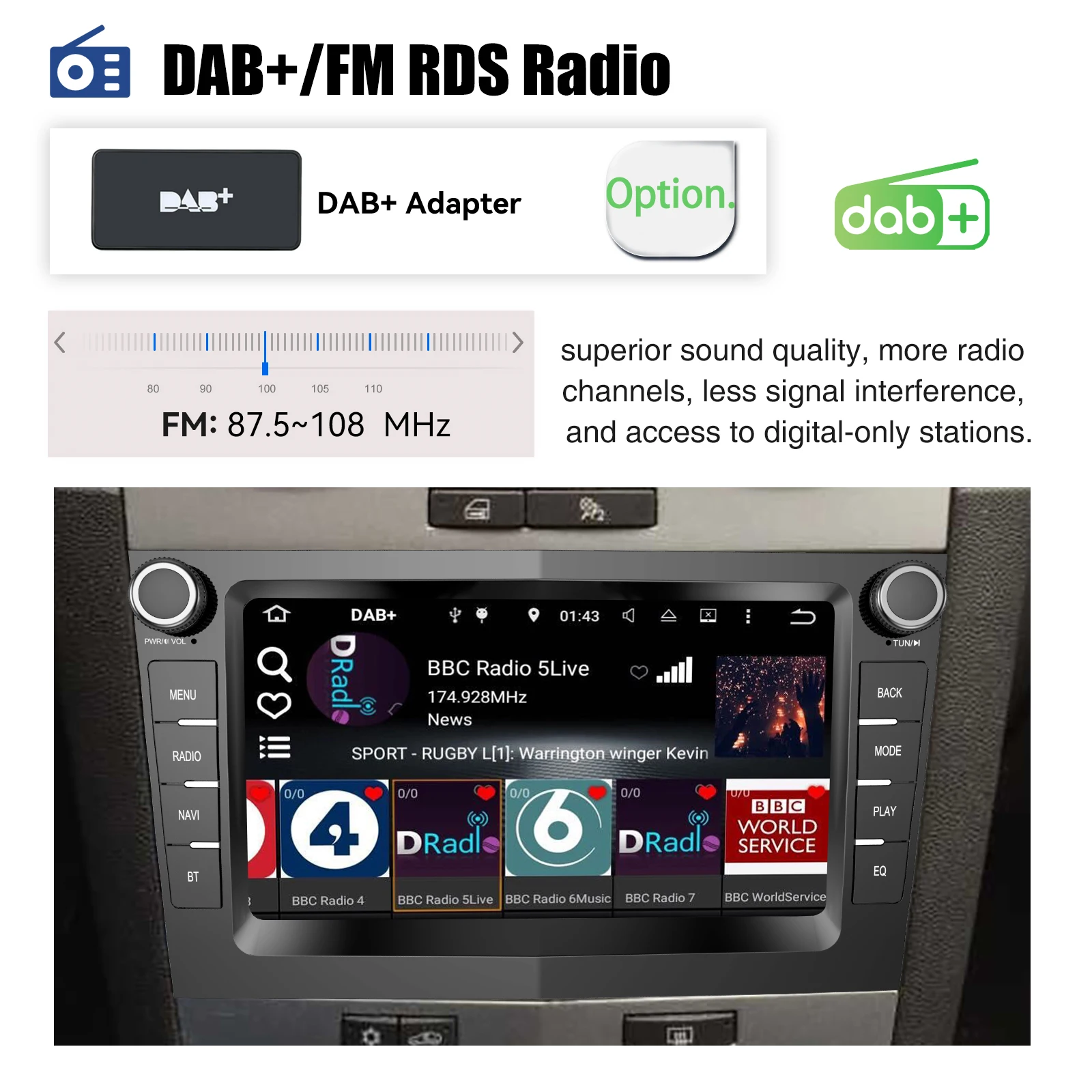 7" Android 14 Car Stereo For Opel/Vauxhall Corsa D Astra H Zafira Vivaro Zafira Combo Signum Tigra Carplay GPS NAVI AI Voice RDS