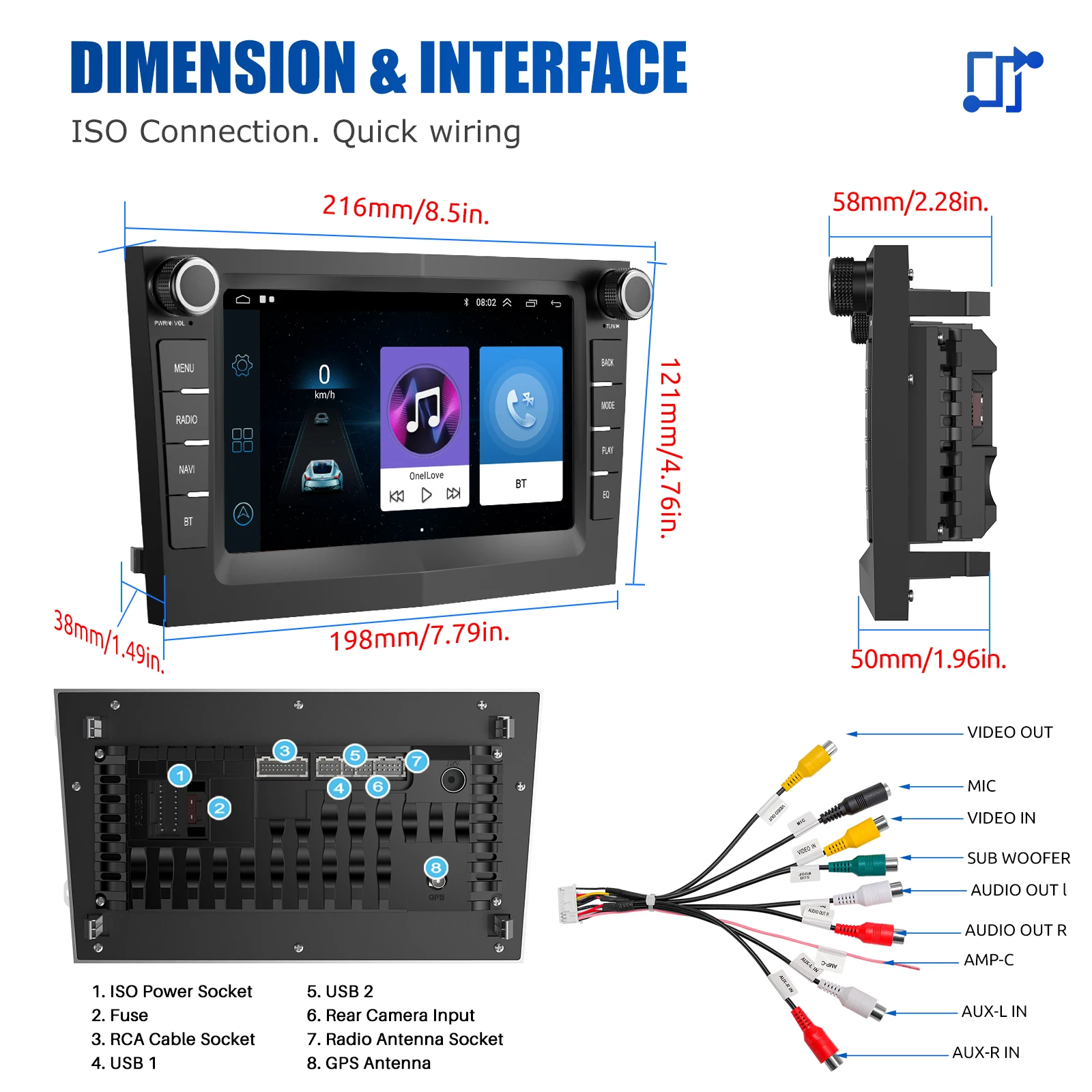 7" Android 14 Car Stereo For Opel/Vauxhall Corsa D Astra H Zafira Vivaro Zafira Combo Signum Tigra Carplay GPS NAVI AI Voice RDS