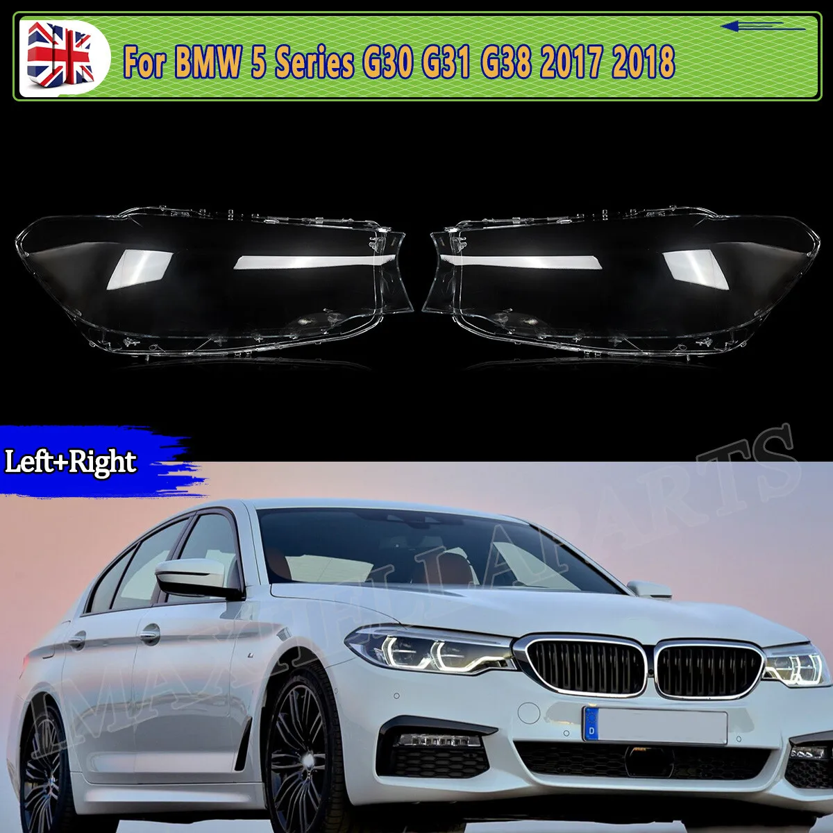 HEADLIGHT LENS COVER FOR BMW G30 G31 G38 5 SERIES 518d 520i 530i 540i 2017 2018 HEADLAMP SHELL cover car light lampshade pair