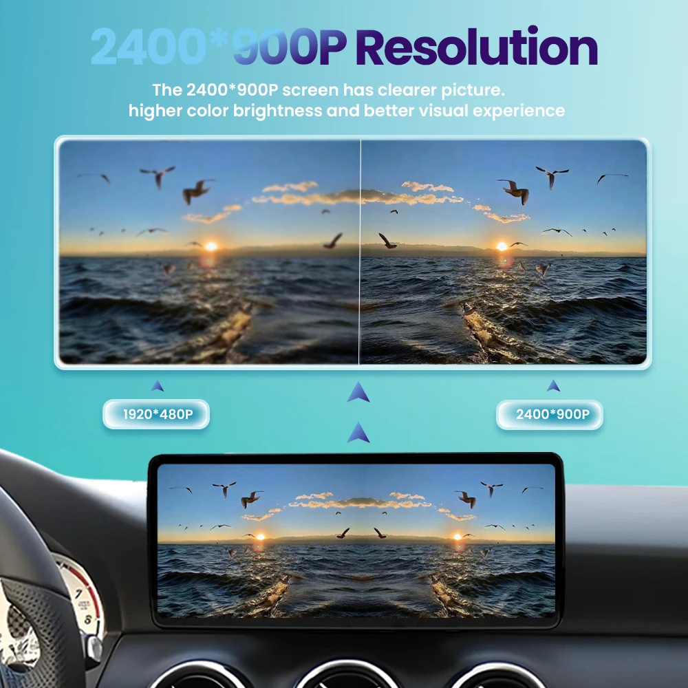 BONROAD 2400*900 12.3'' Ultra Thin Linux Touch Screen Car Multimedia Wireless CarPlay Android Auto Airplay Autolink Mirroring Radio Stereo For Mercedes Benz A Class GLA CLA W176 C177 X156 W463 NTG 4.5 5.0