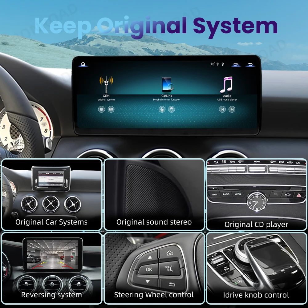 BONROAD 2400*900 12.3'' Ultra Thin Linux Touch Screen Car Multimedia Wireless CarPlay Android Auto Airplay Autolink Mirroring Radio Stereo For Mercedes Benz A Class GLA CLA W176 C177 X156 W463 NTG 4.5 5.0