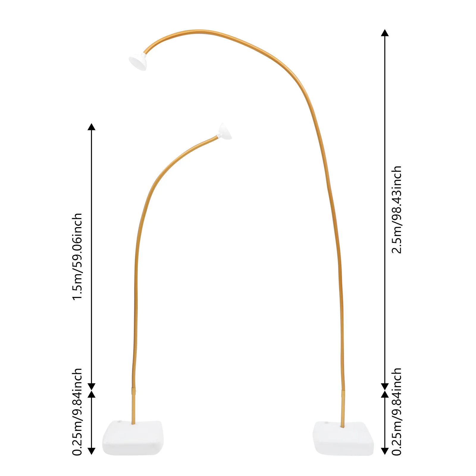 2PCS Balloon Stand Arch Frame Free Bending Balloon Stand W/Base 1.5+2M DIY Tube Wedding Baby Shower Birthday Party Decor