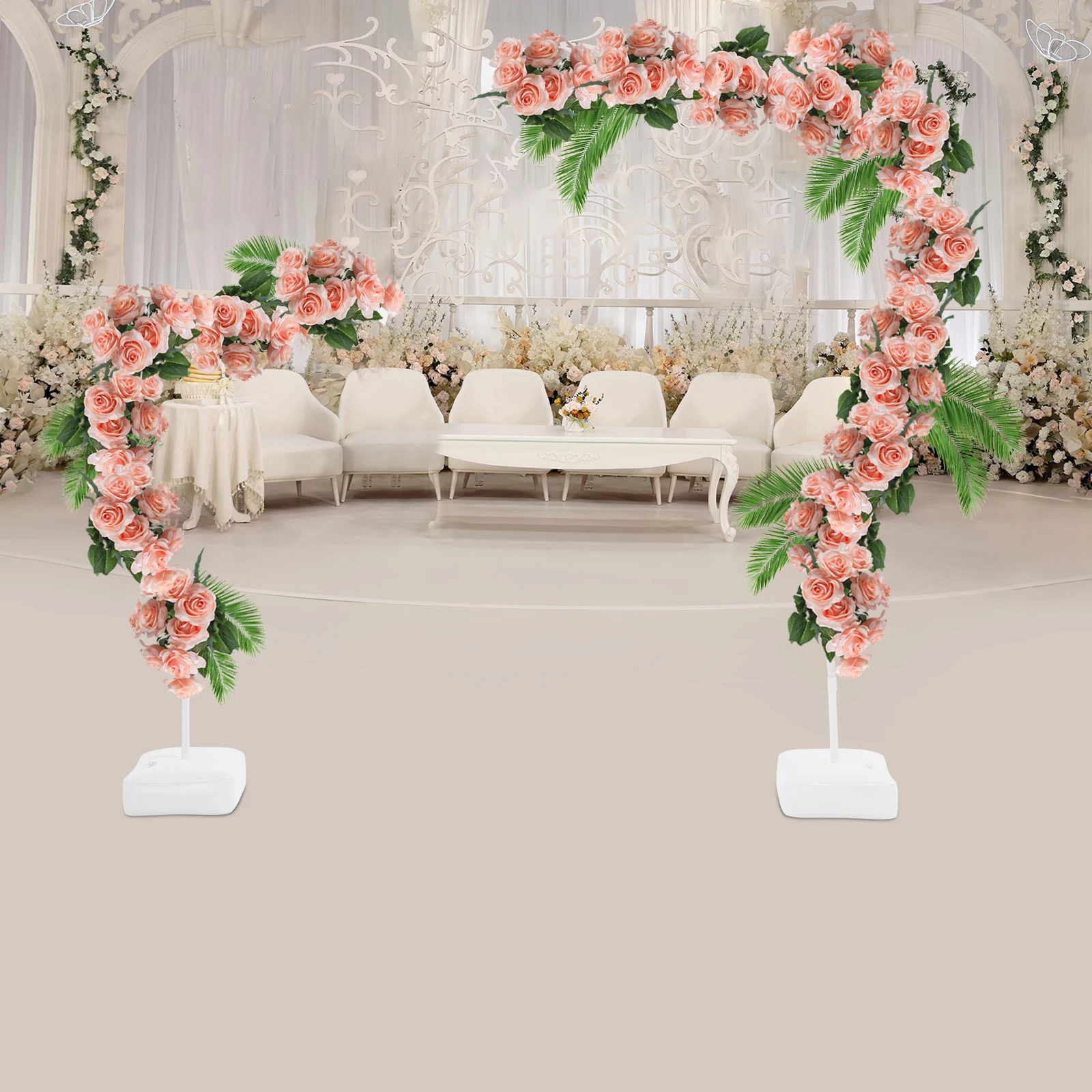 2PCS Balloon Stand Arch Frame Free Bending Balloon Stand W/Base 1.5+2M DIY Tube Wedding Baby Shower Birthday Party Decor