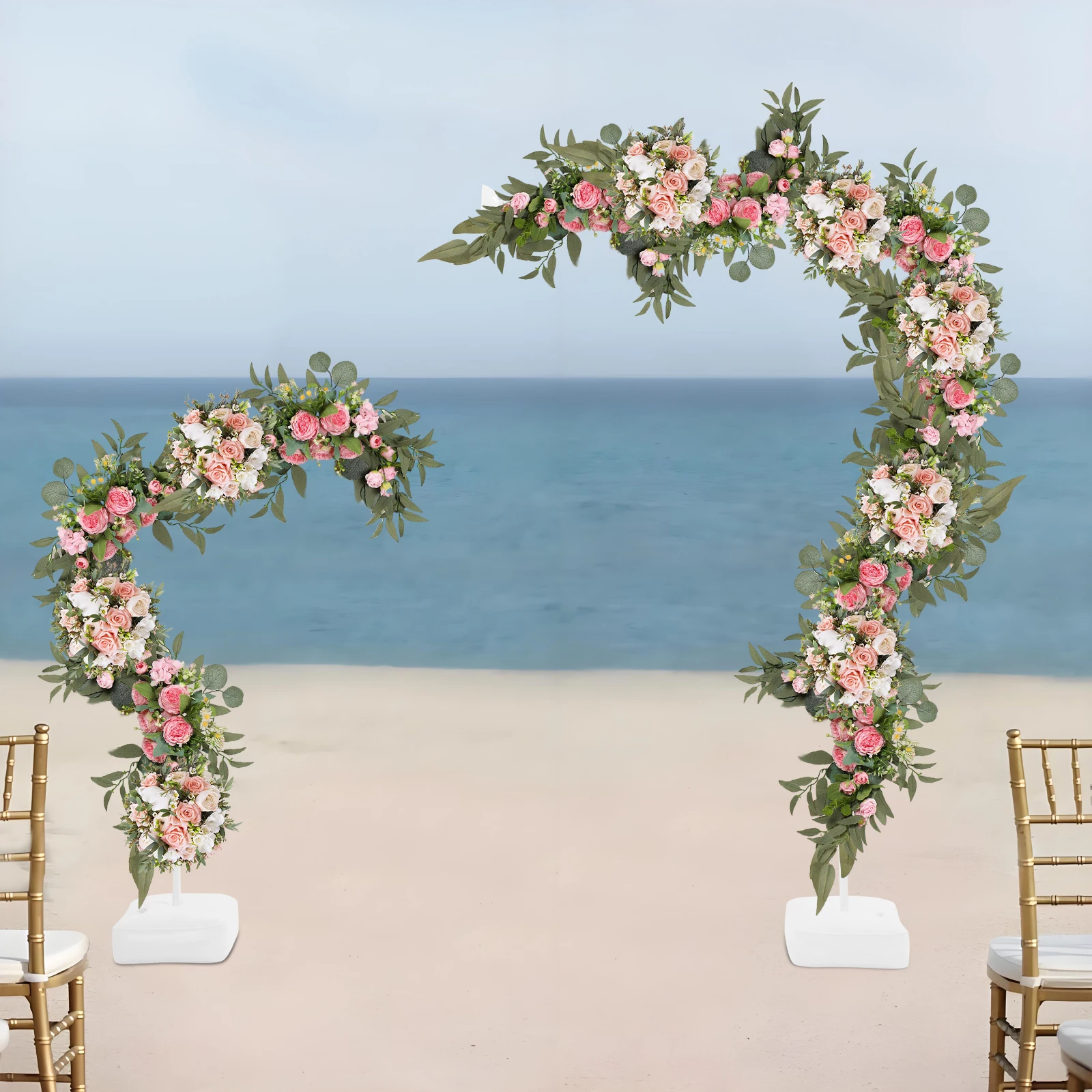 2PCS Balloon Stand Arch Frame Free Bending Balloon Stand W/Base 1.5+2M DIY Tube Wedding Baby Shower Birthday Party Decor
