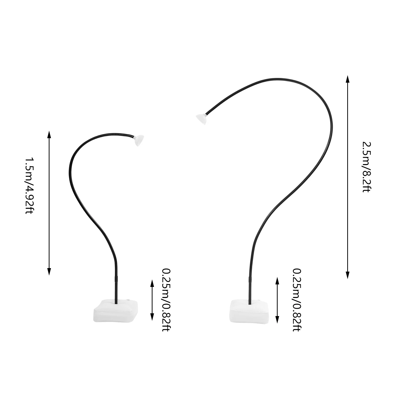2PCS Balloon Stand Arch Frame Free Bending Balloon Stand W/Base 1.5+2M DIY Tube Wedding Baby Shower Birthday Party Decor
