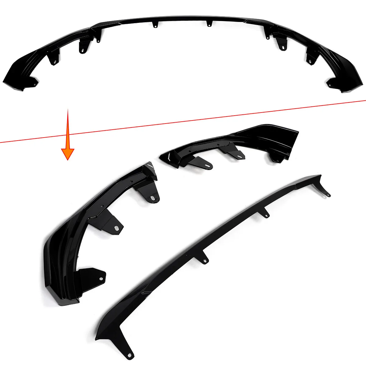 Front Lip Spoiler FOR BMW 2 SERIES G42 G43 218i 220i 230i M240i 2022-2024 FRONT SPLITTER LIP SPOILER M SPORT PERFORMANCE BLACK