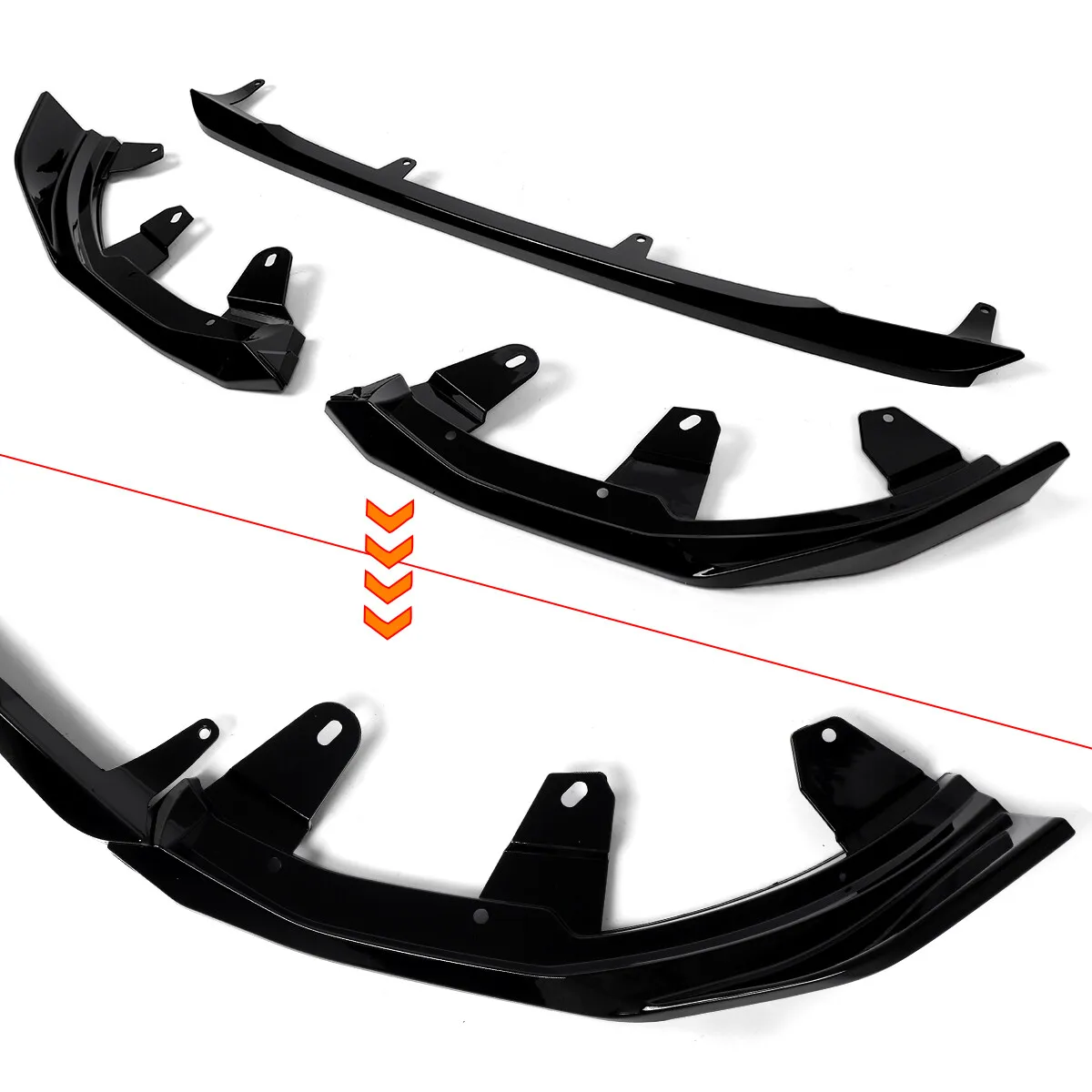 Front Lip Spoiler FOR BMW 2 SERIES G42 G43 218i 220i 230i M240i 2022-2024 FRONT SPLITTER LIP SPOILER M SPORT PERFORMANCE BLACK