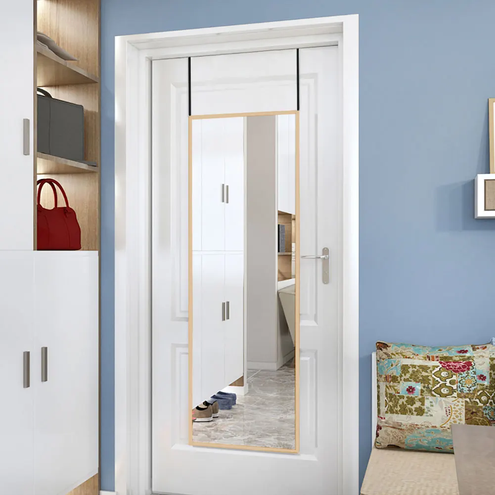 Metal frame right angle full length mirror, door hanging full length mirror vanity mirror wall mirror, 28cmWx118cmH