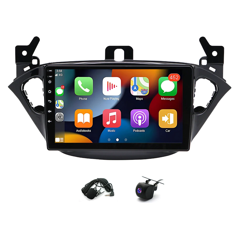 Android 13 car navigation 9-inch black frame - fit for carplay Android auto Compatible for Opel Corsa 2015-2019